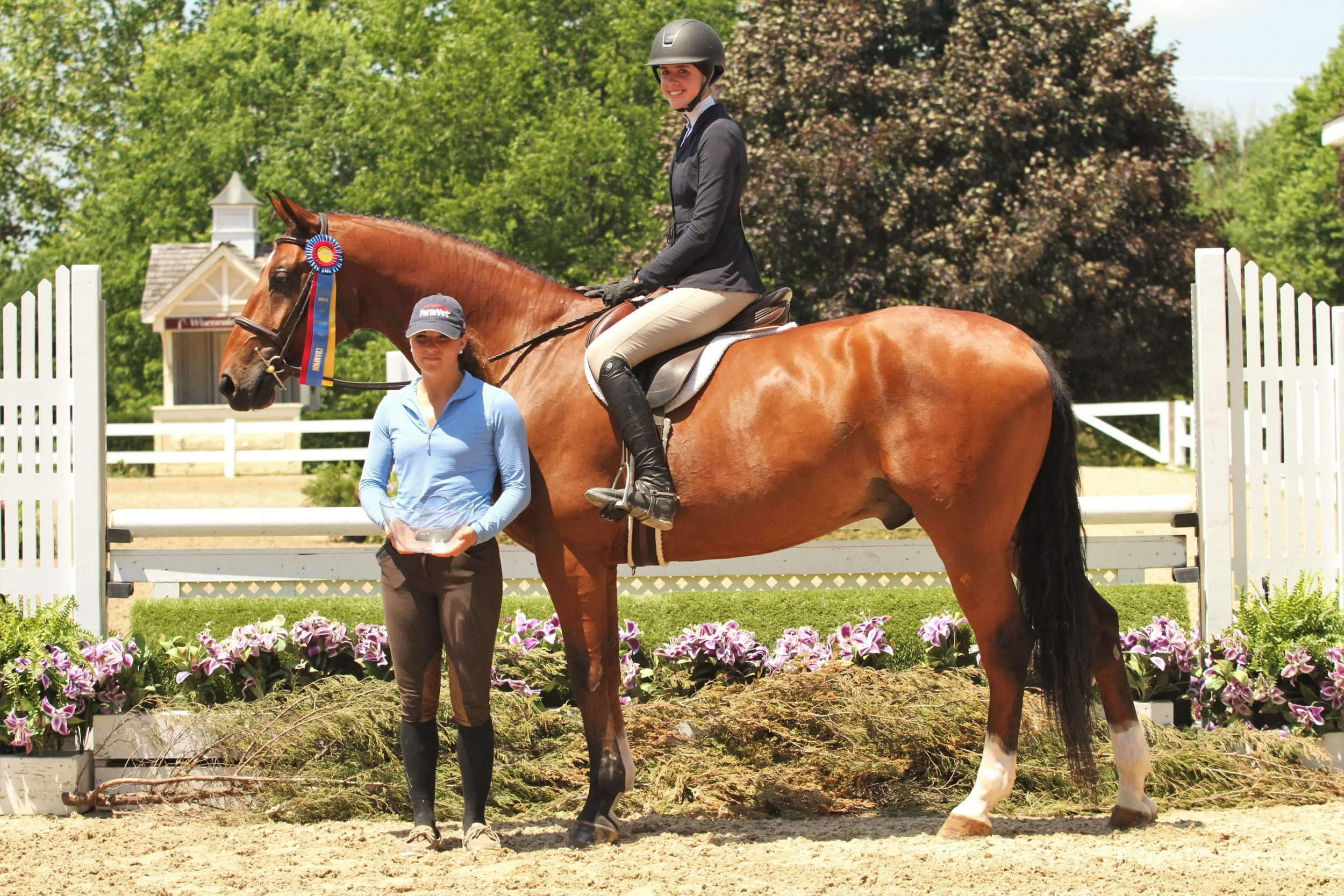Solo and Molly Laughlin Junior Hunter 3’3” Champion Solo, owned and ridden by Molly Laughlin, took the blue in the Junior Hunter 3’3” division. “ I’ve had him for two years, just about. He’s like a big dog. He has a big-dog personality. He’s super cuddly and really friendly, and super curious,” Laughlin said. “He was super good this weekend and we’re proud of him. He’s only 8 years old, so we’re working a lot on consistency with him. He’s putting in really good rounds by just getting that sort of consistent flow and doing back-to-back rounds is what we’ve been working on.”