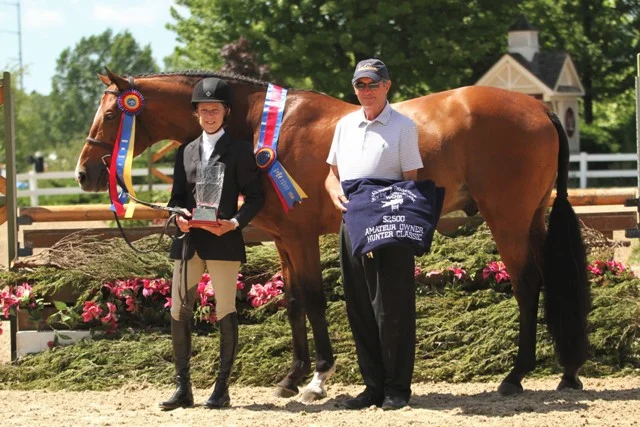 $2,000 Amateur Owner Hunter 3’6” Champion Because, owned and ridden by Jane Gaston, with Larry Glefke This horse-rider combination topped the Amateur Owner division for a second week. 