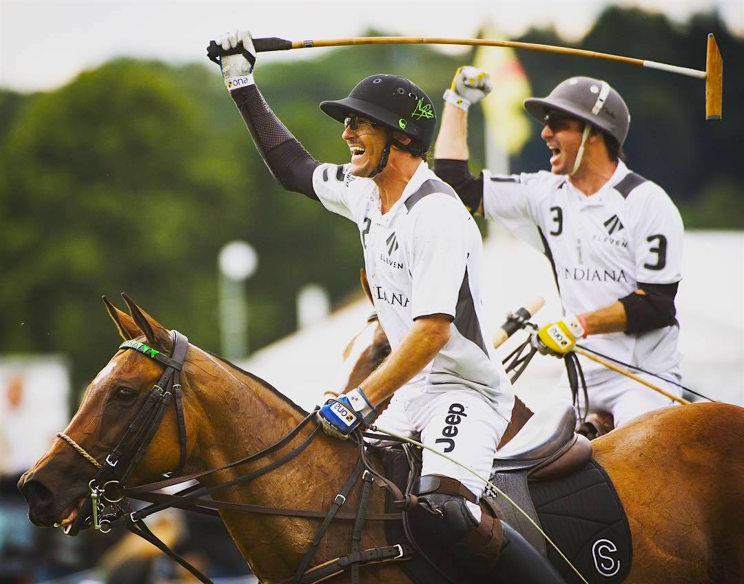 Nic Roldan and Tincho Merlos celebrating La Indiana's win in the semifinals. La Indiana plays King Power Foxes in the final. Photo by Vanessa Taylor