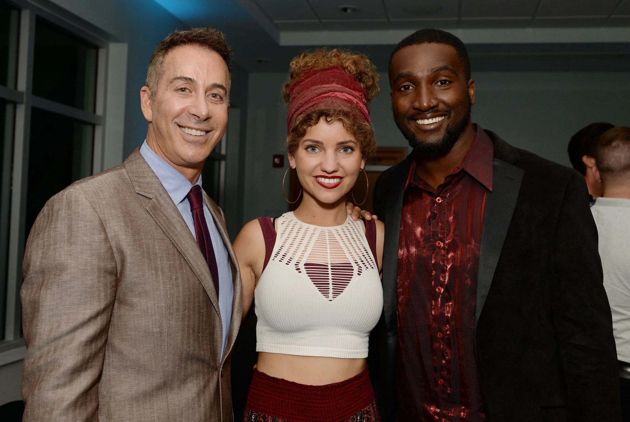 Robert Dover with Olivia and David Willis, two of the opening acts for AEGT Week III. DDeRosa photo.