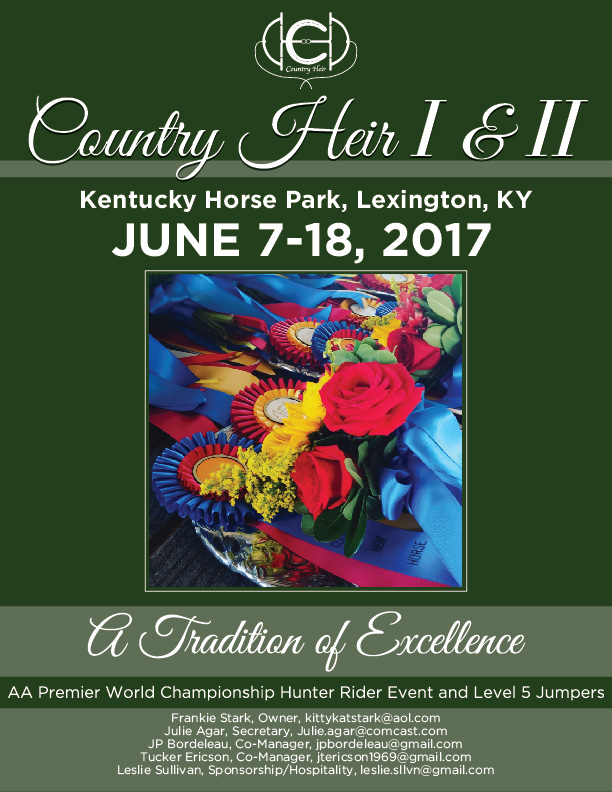 The Country Heir I & II prize list is now online.