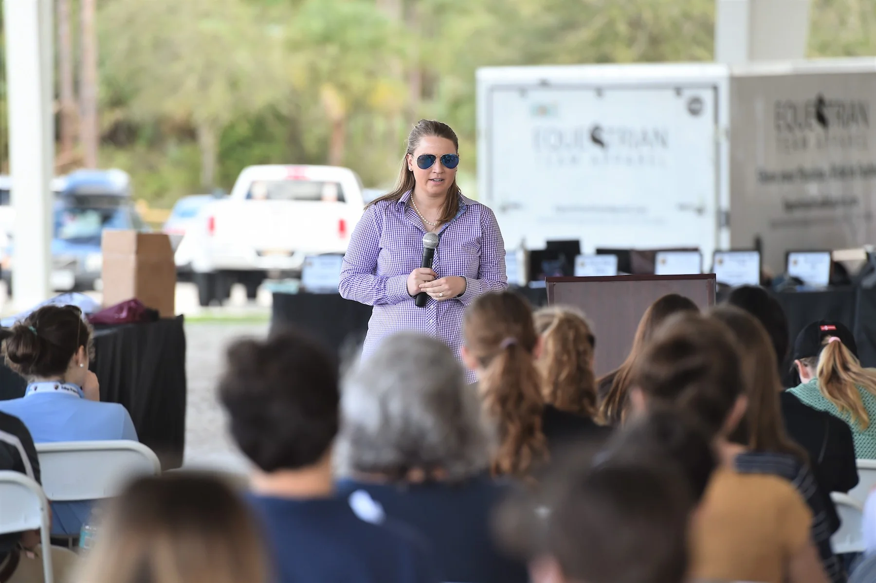 Dr. Piper Klemm, publisher of The Plaid Horse, speaks to students at the 2018 CPI Florida. Photo by Andrew Ryback Photography