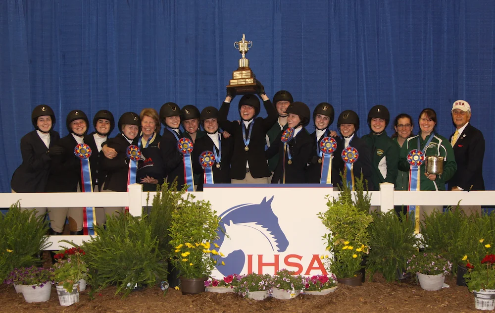 The Skidmore College team won the USEF/ Collegiate Cup at the National Championship Horse Show in Harrisburg. Photo by AlCookPhoto.com