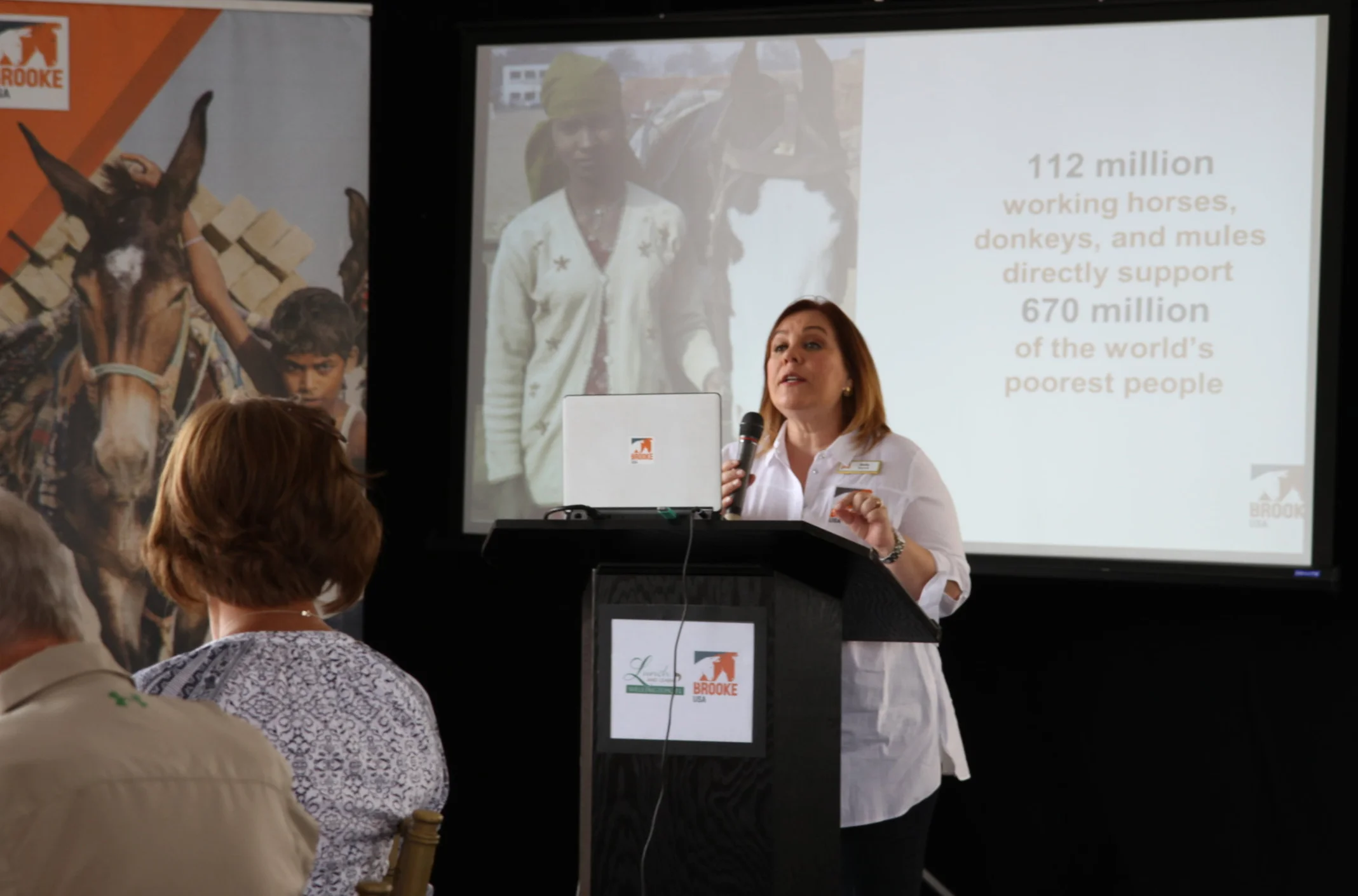 Emily Dulin, executive director of Brooke USA, speaks to the attendees. Photo by EQ Media