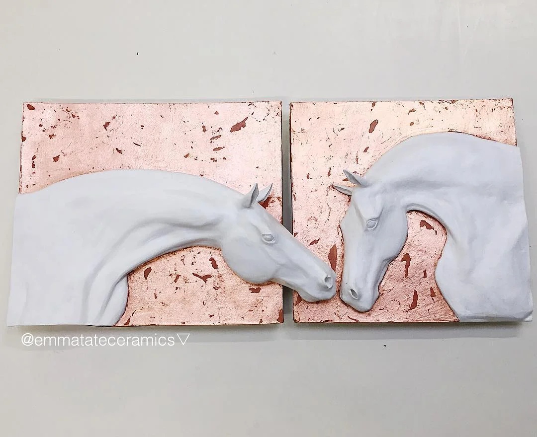 The ceramic sculpture by Emma Tate that will be auctioned at Brooke USA's Sunset Polo™ & White Party.