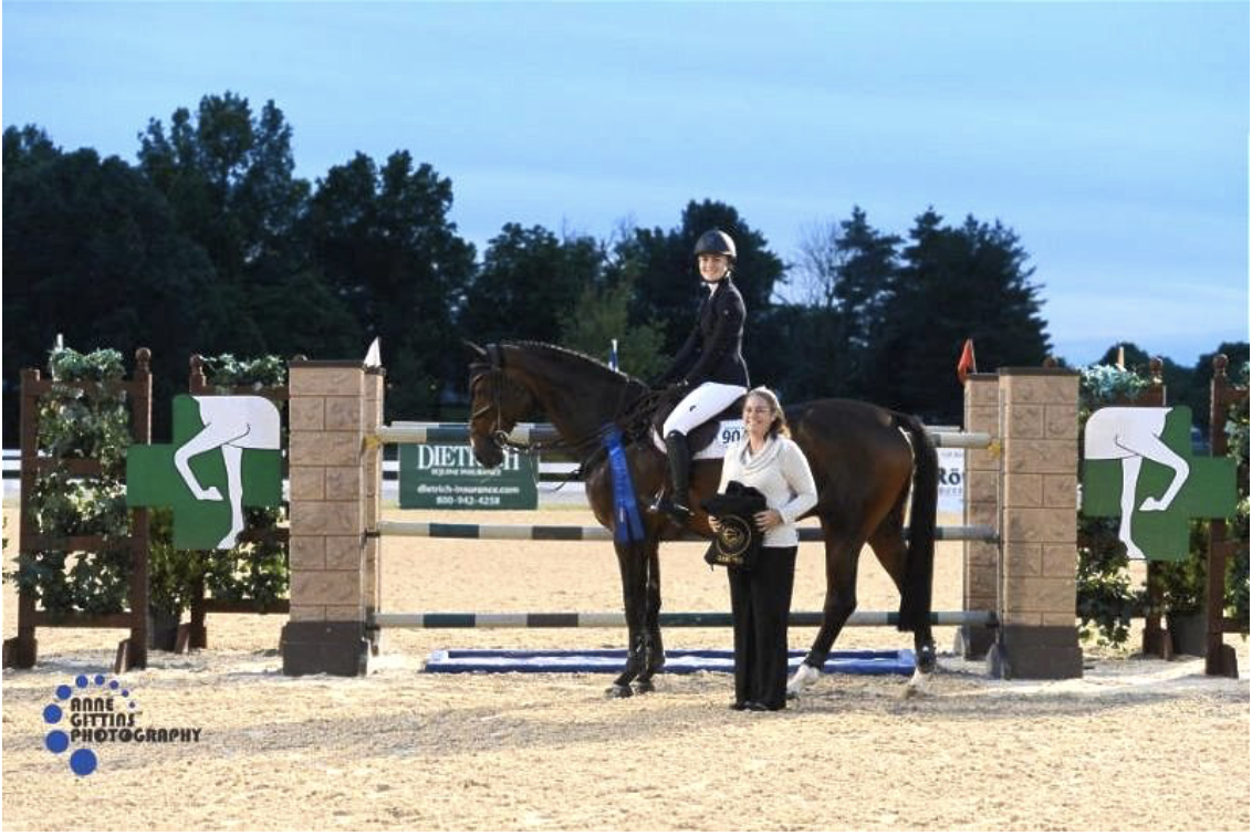 Liza Finsness and Shiver won the $25,000 Rood & Riddle Equine Hospital Grand Prix. Photo by Anne Gittins Photography