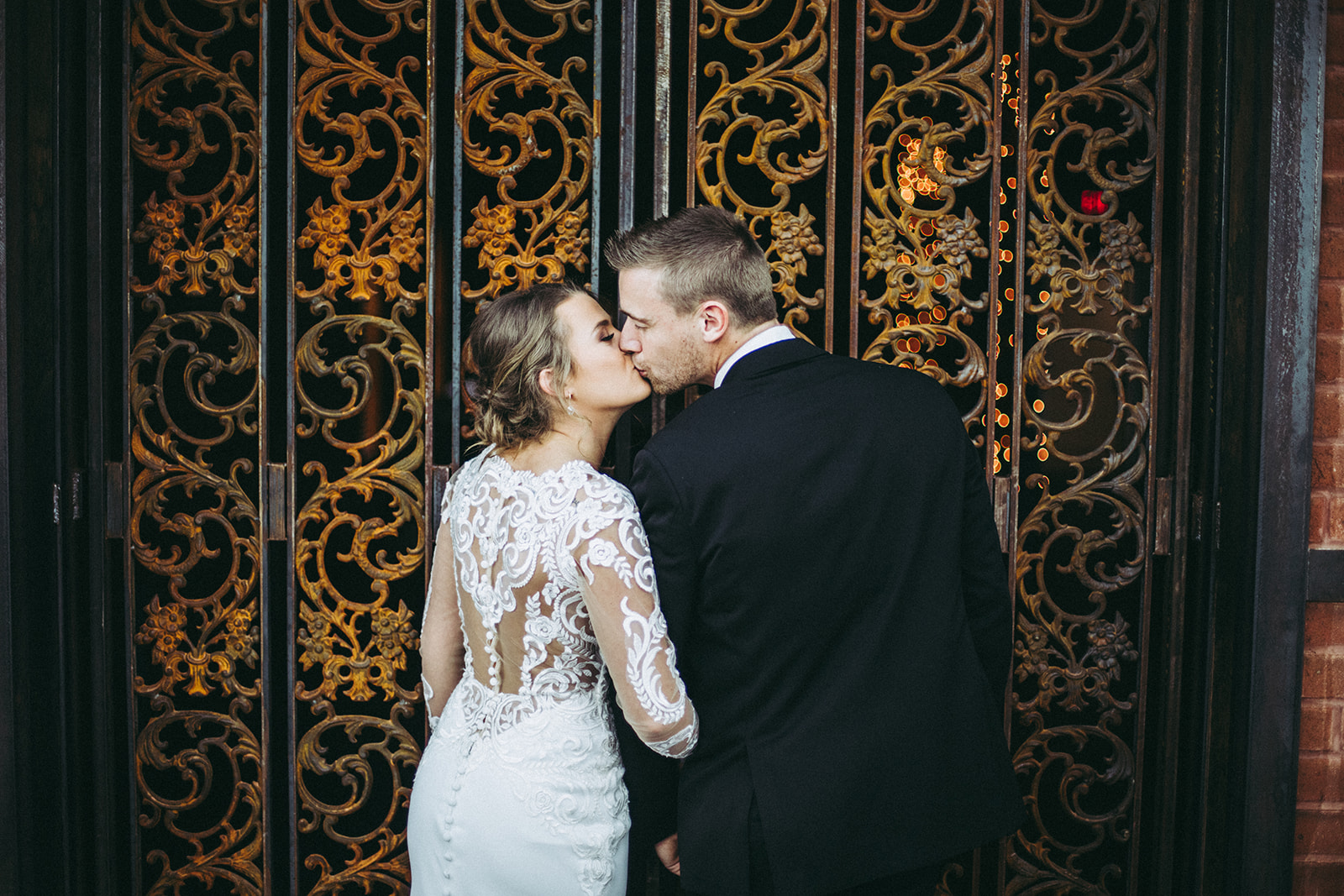 Bride and groom portrait from winter wedding at the Mill Top Banquet and Conference Center in Noblesville, Indiana