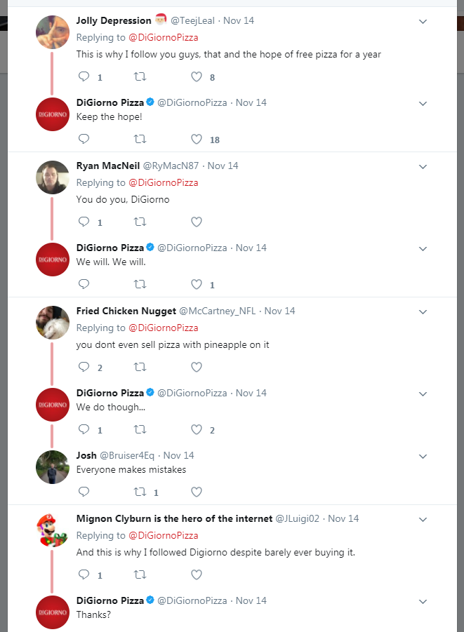 Screenshot from DiGiorno’s Twitter