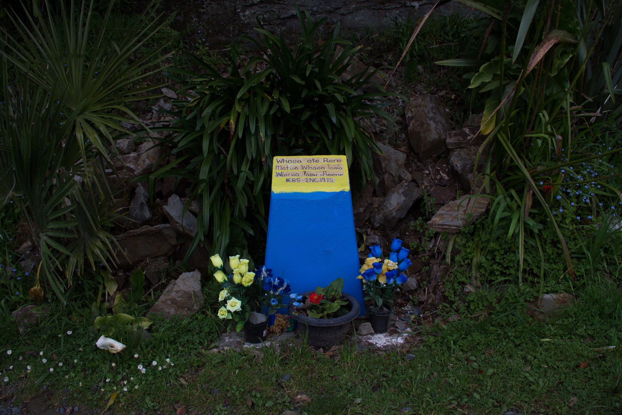 Plaque, Madonna Falls, Te Kuiti, 2017