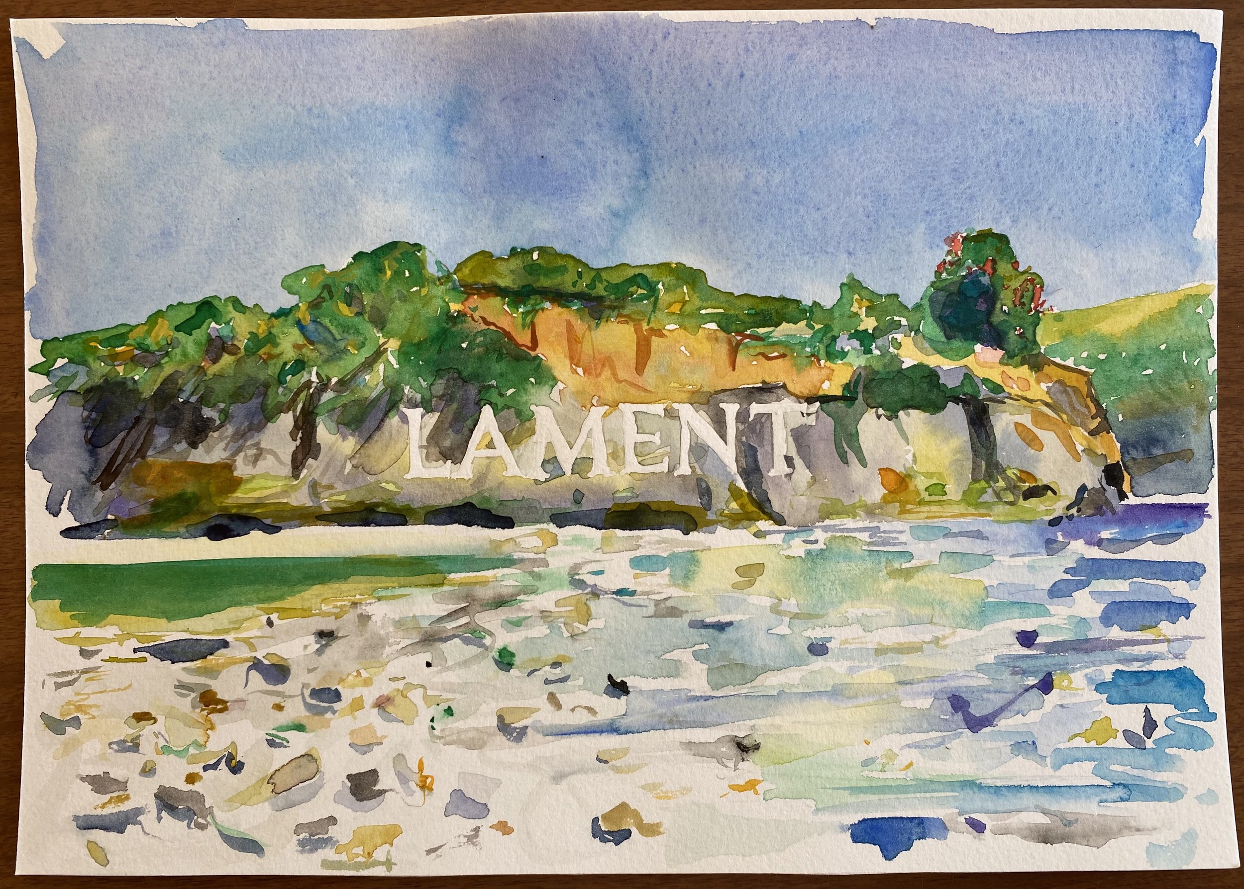Lament, Onaero, 2022, watercolour on paper, 210 x 297mm