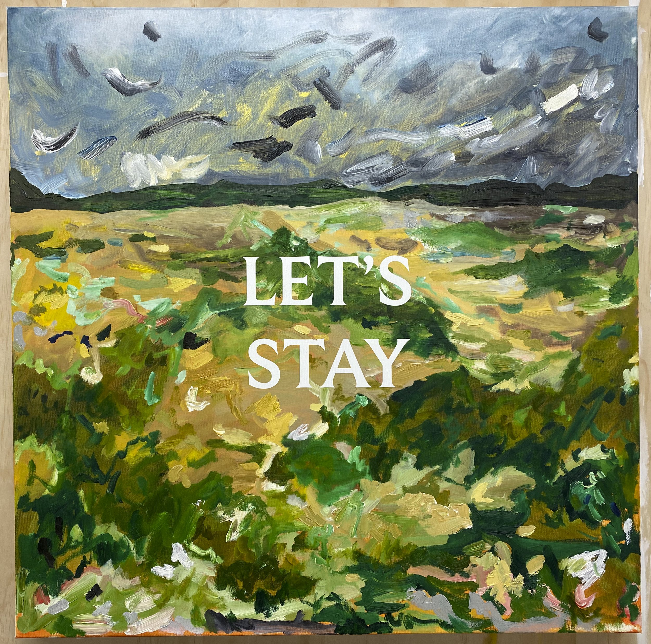 Let's Stay, 2023, oil on canvas, 800 x 800mm