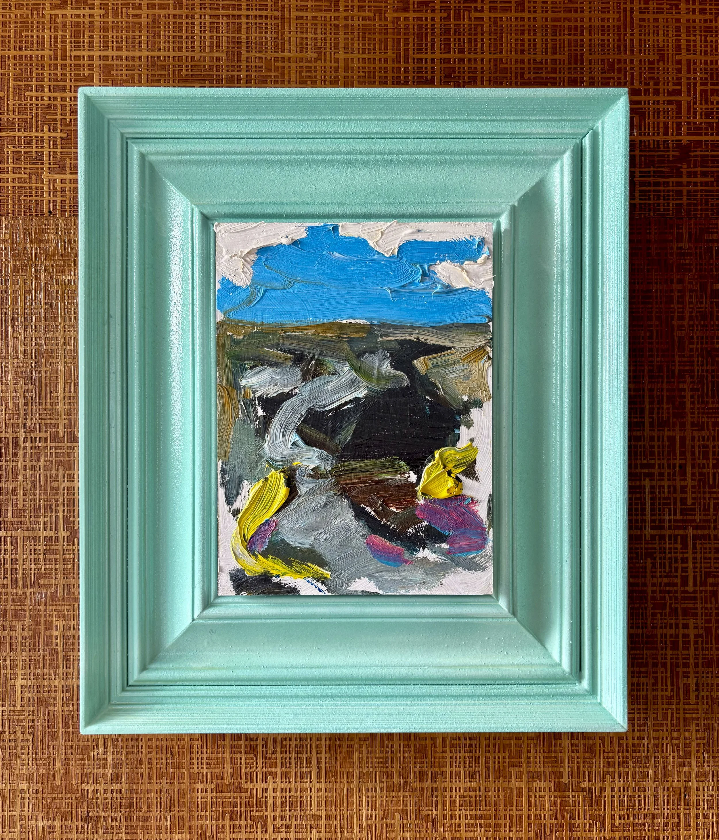 21. I miss driving through Huntly, 2025, oil on board with reclaimed frame, 200 x 150mm, $650