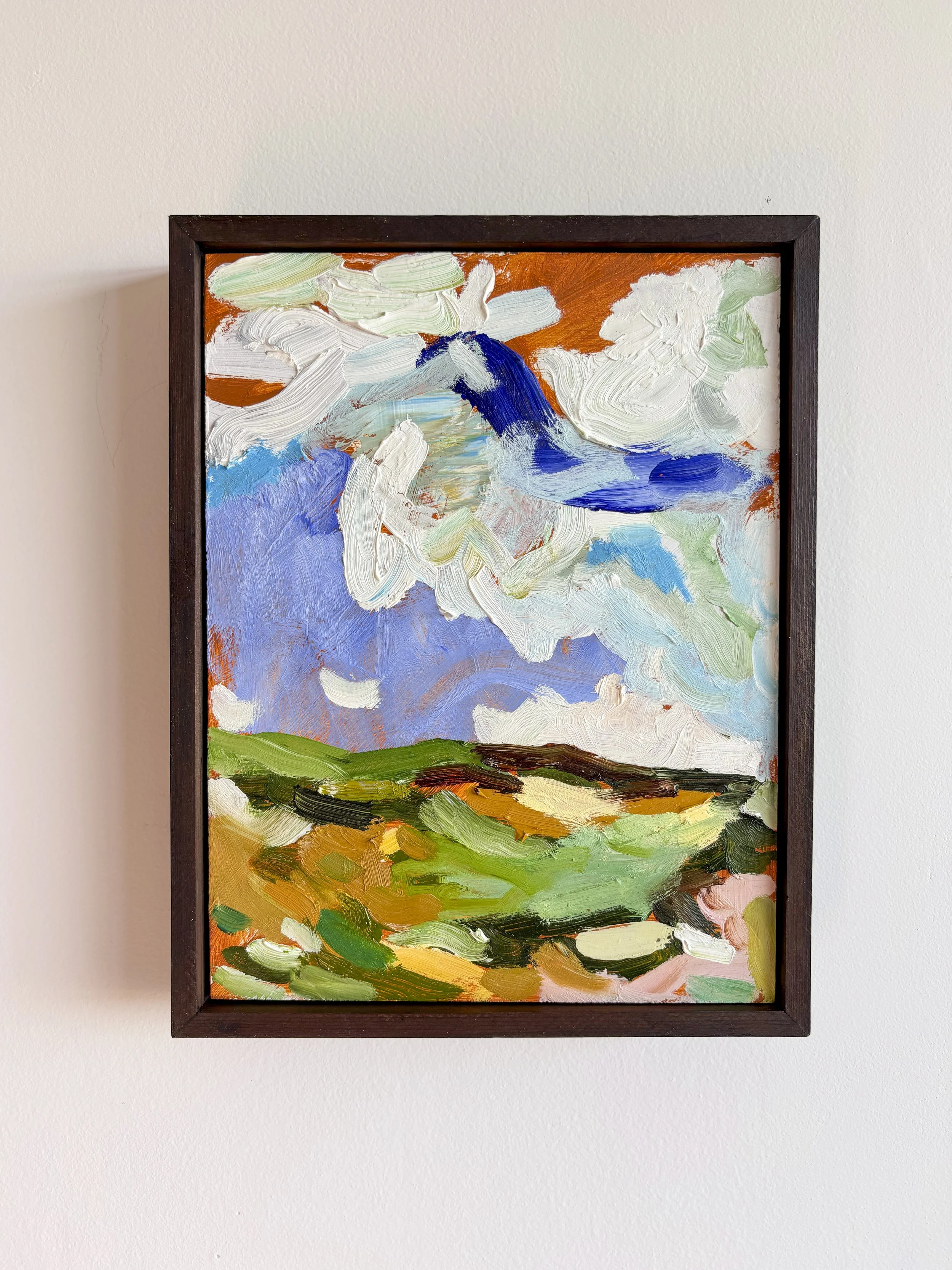 Ahipara, 2025, oil on board, 270 x 205mm, (Frame 290 x 225 x 50mm)