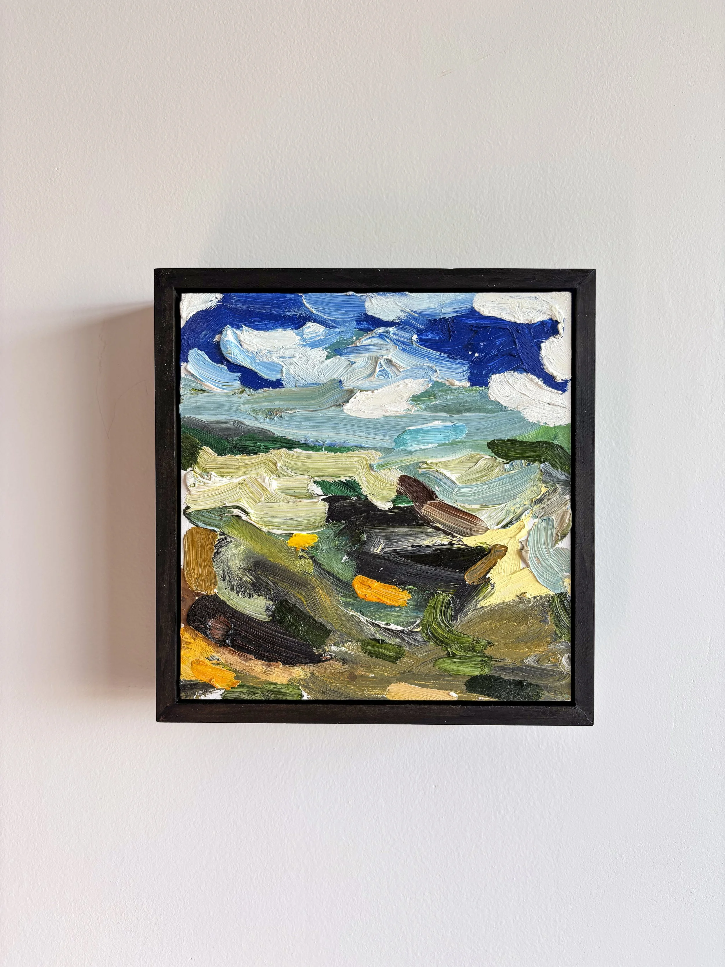 Bright Hot Winters Day, 2025, oil on board, 200 x 193mm (frame 223 x 216 x 60mm)