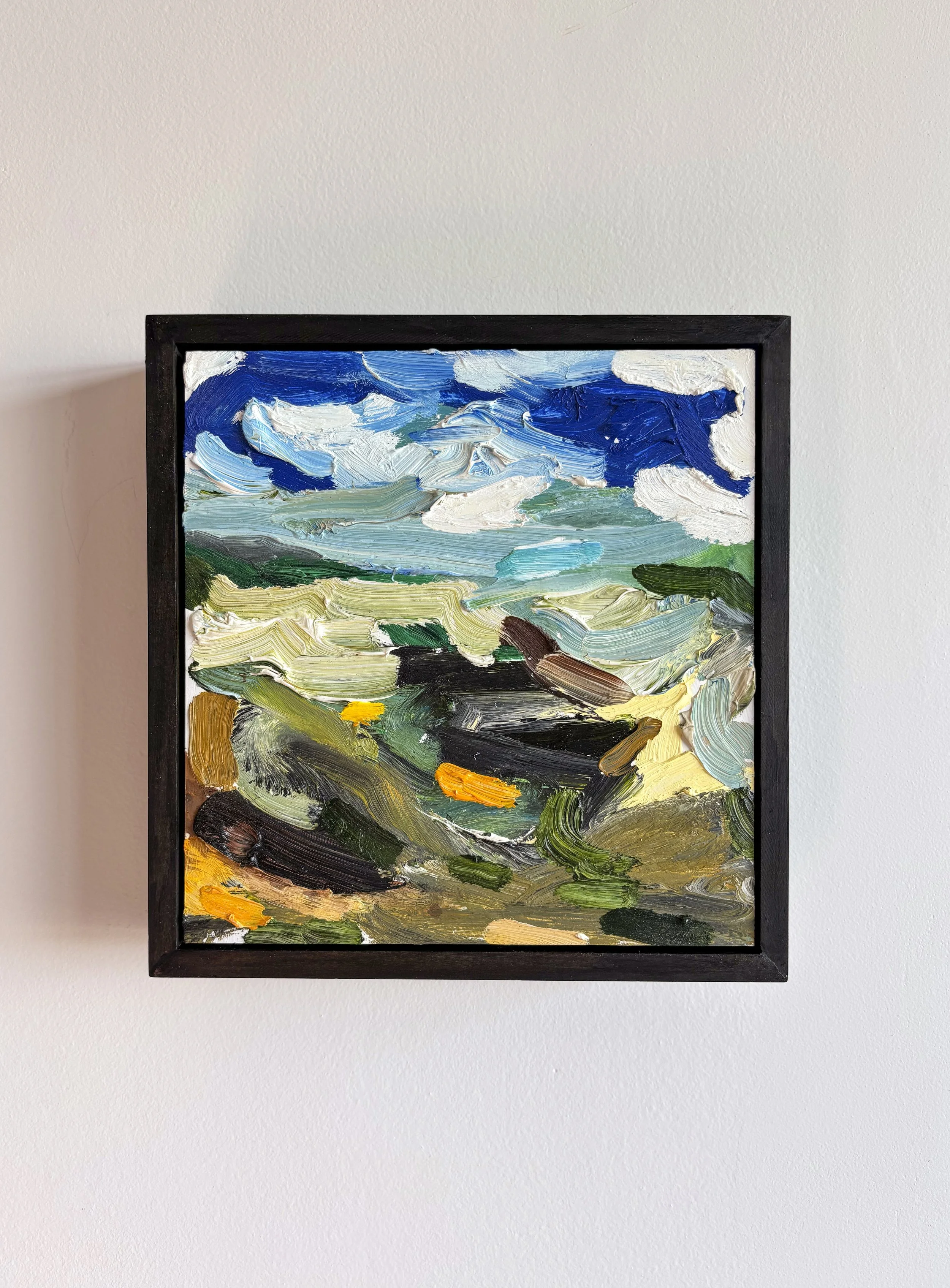 Bright Hot Winters Day, 2025, oil on board, 200 x 192 x (210 x 202 x 50mm framed)
