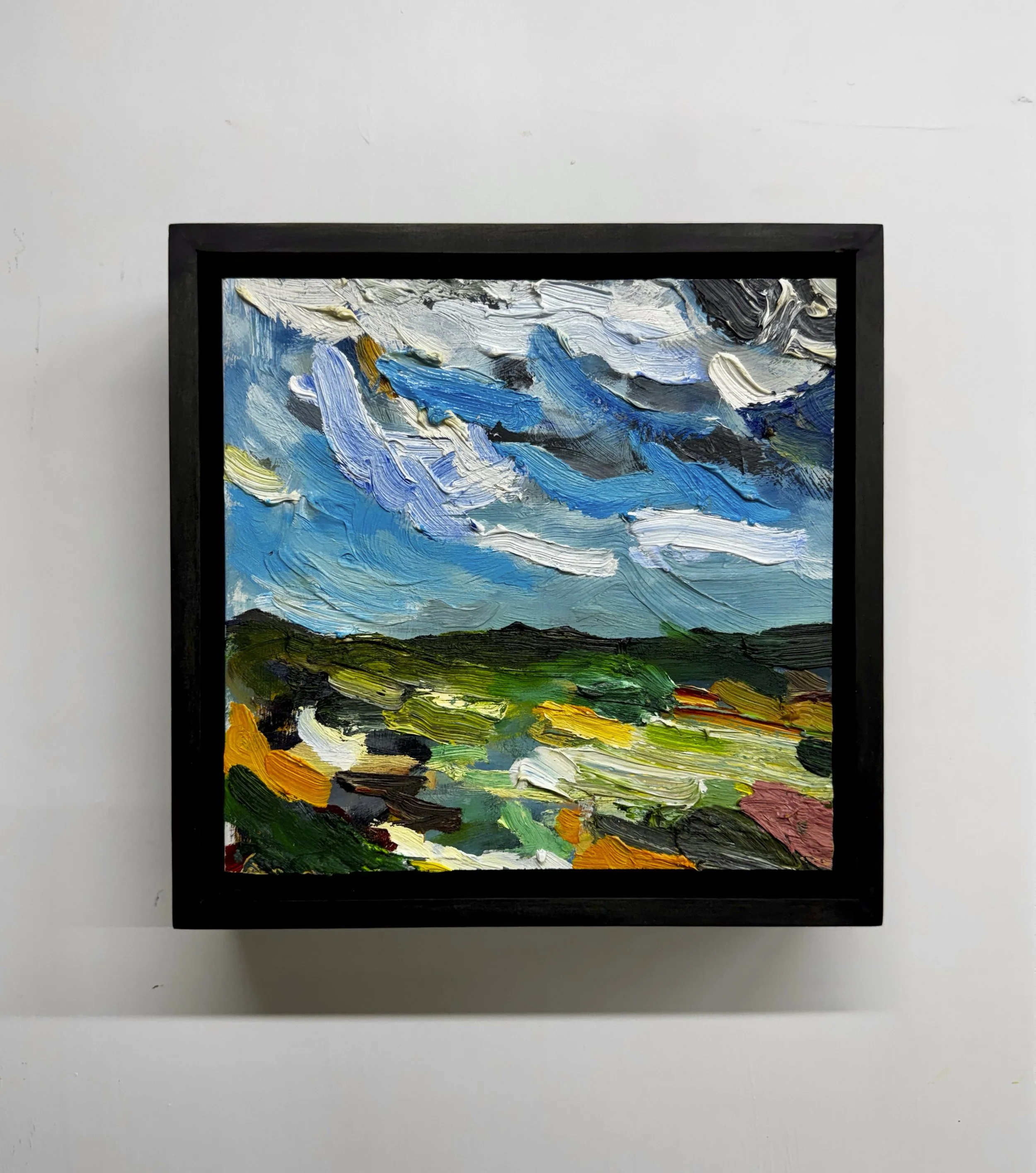 Wharekauri, 2025, oil on board, 199 x 205mm (frame 215 x 220 x 60mm)