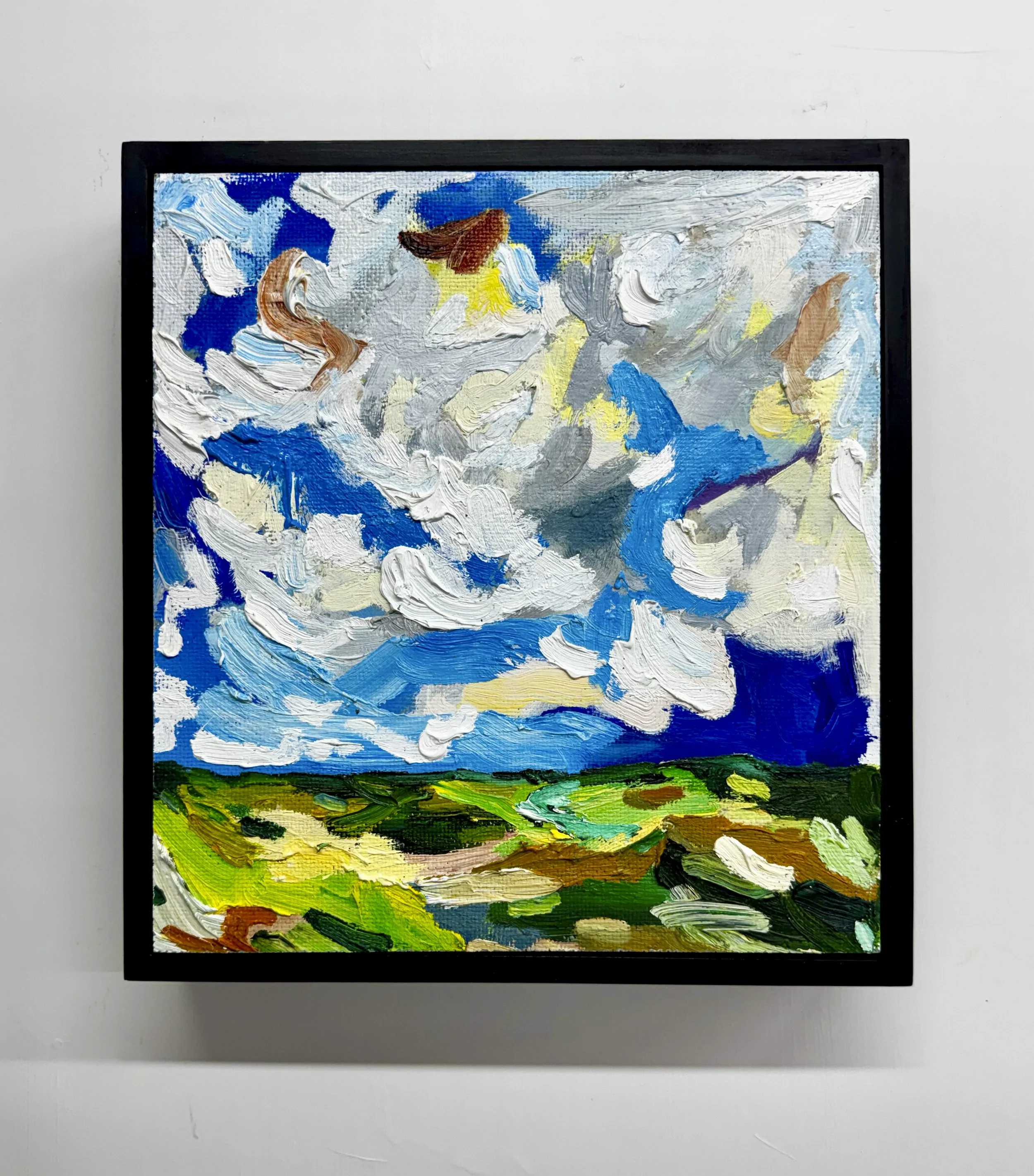Look for the changes, 2026, oil on hardboard, 280 x 258mm (frame 300 x 280 x 60mm)