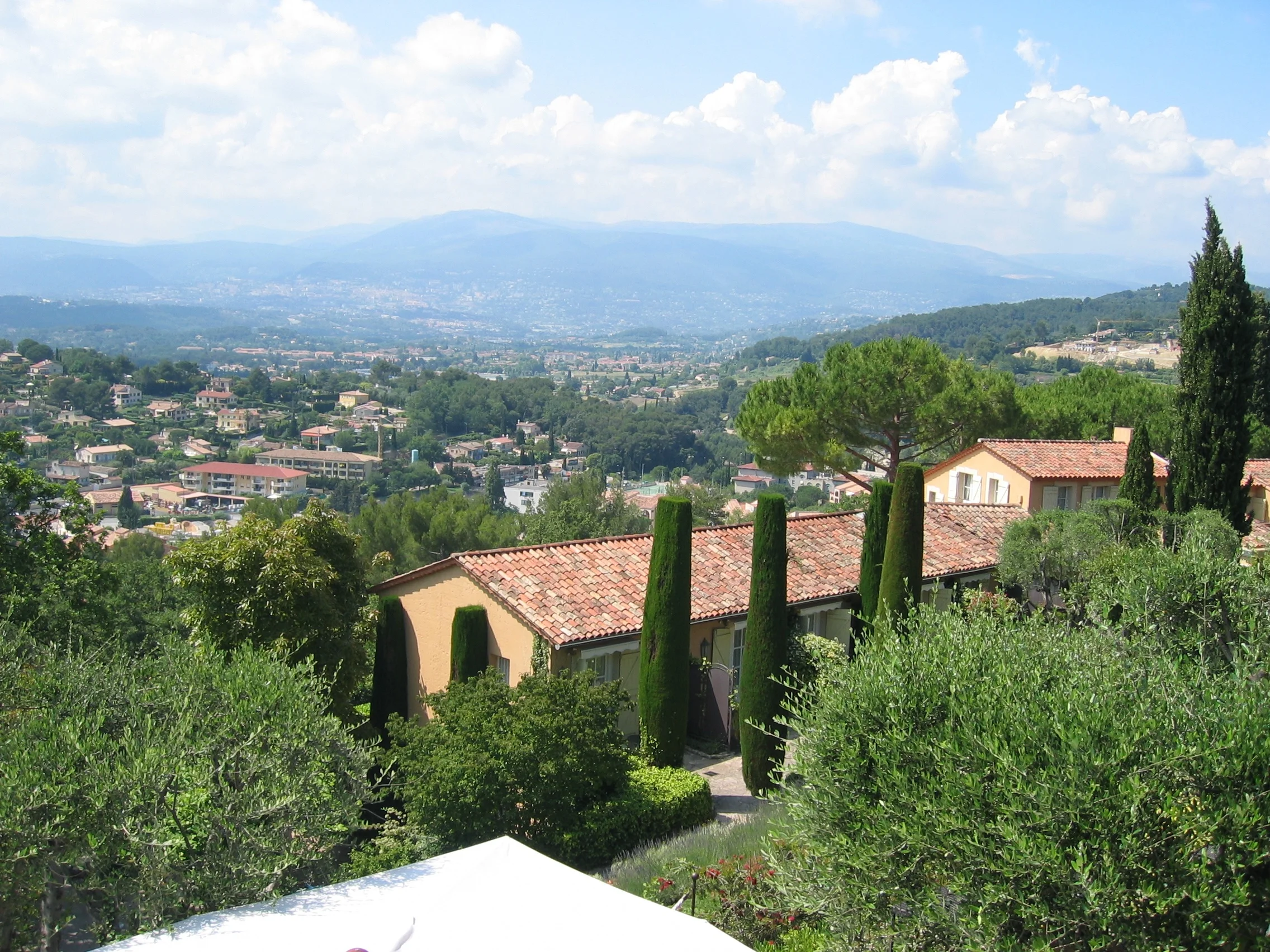 The view from a mas (farmhouse) in Mougins, France which inspired the novel.