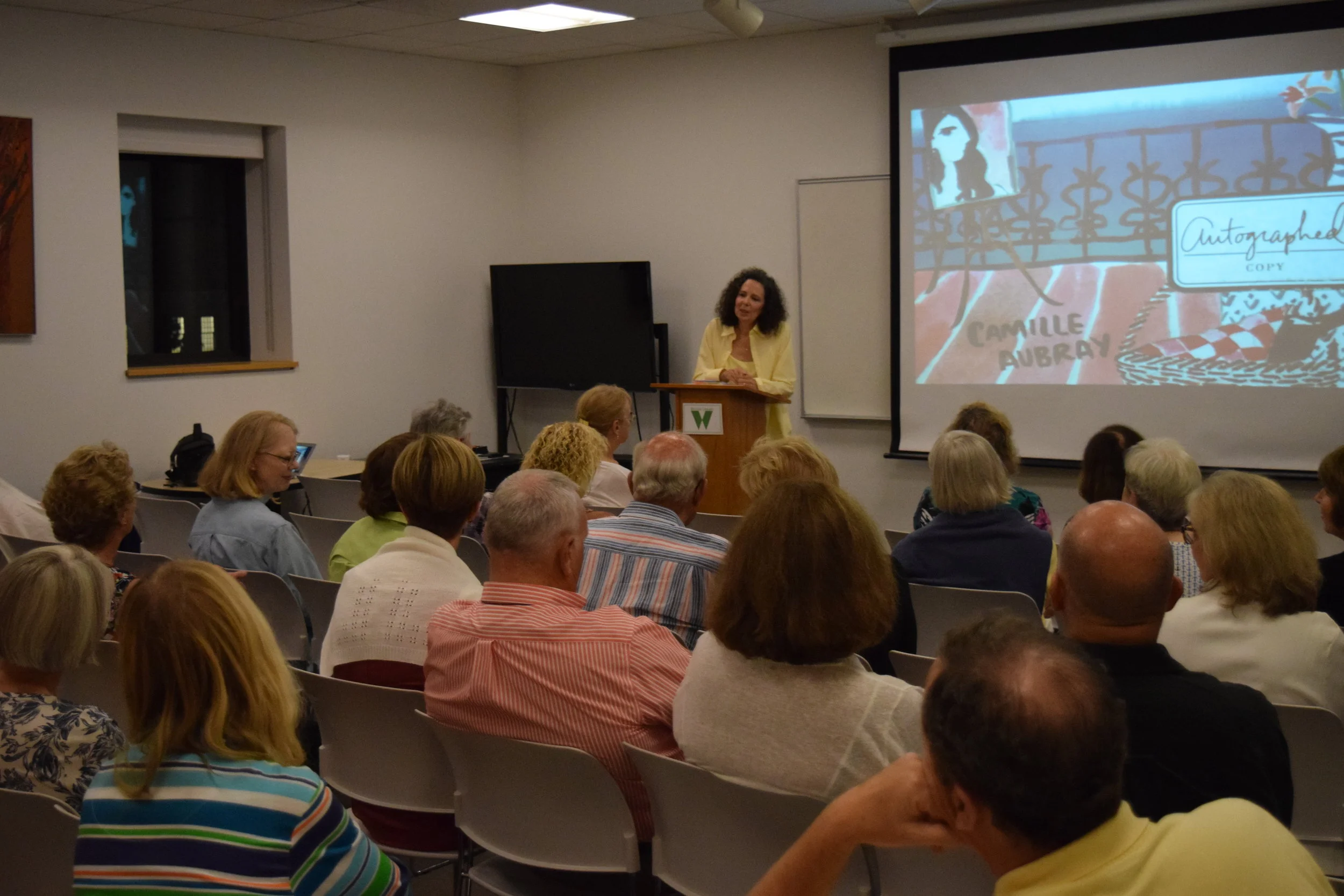 Camille Aubray at the Wilton Library in CT