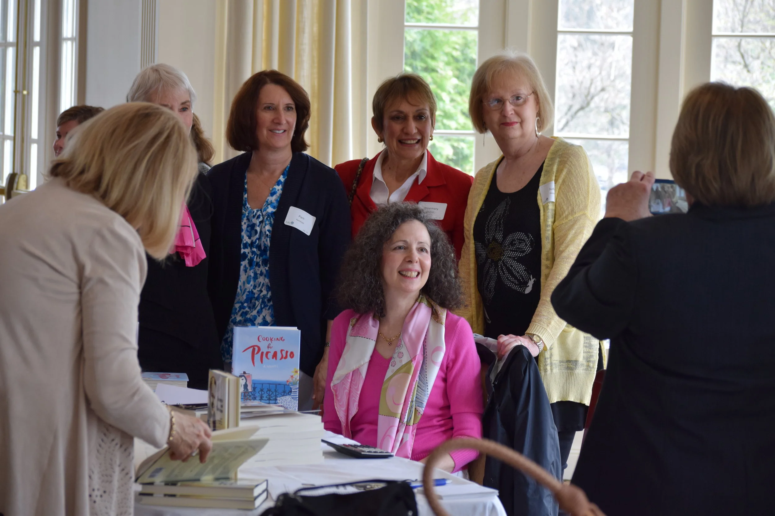 Camille Aubray with book club in Darien, CT at annual luncheon