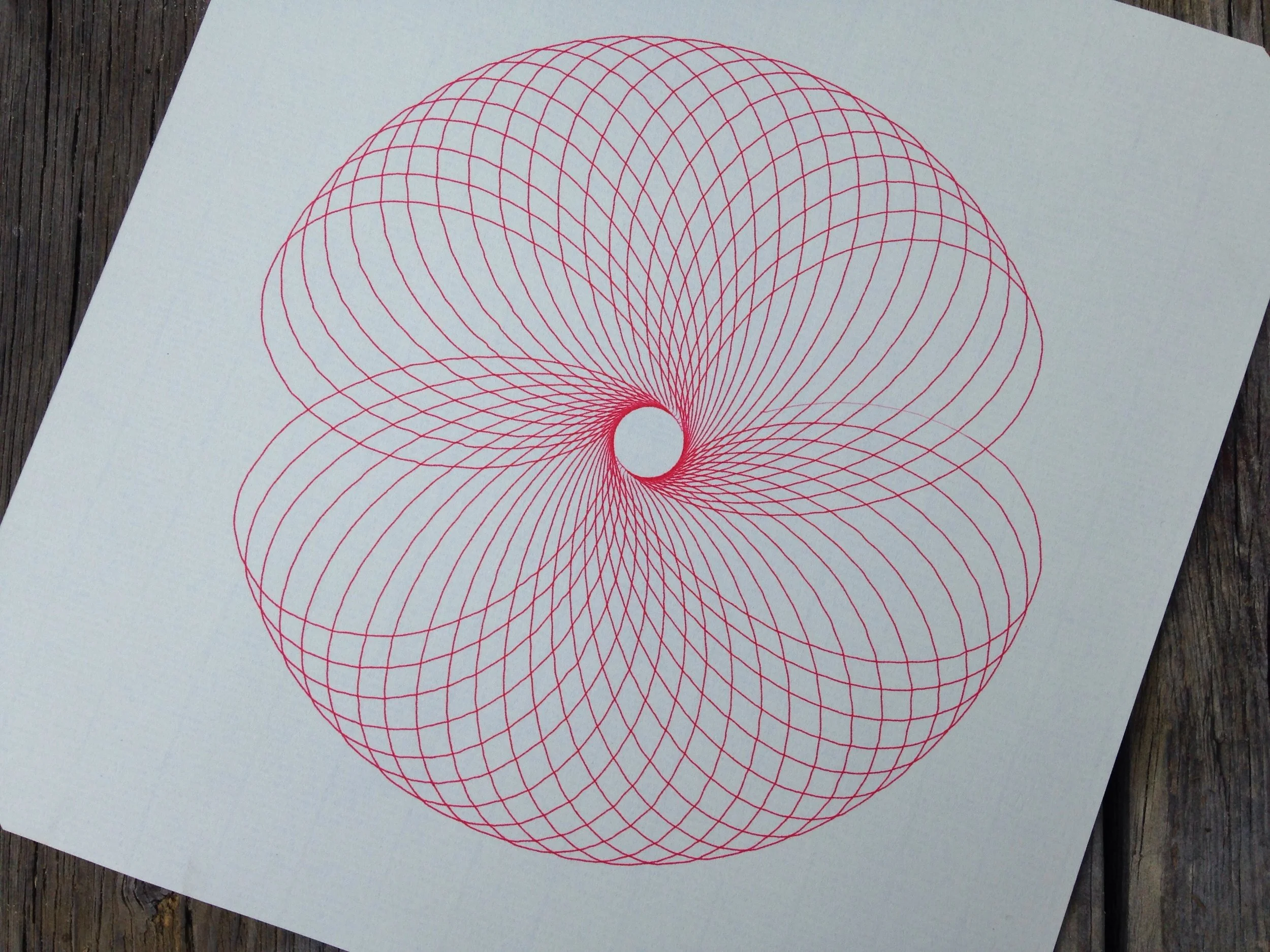 Drawing made with geared drawing machine.