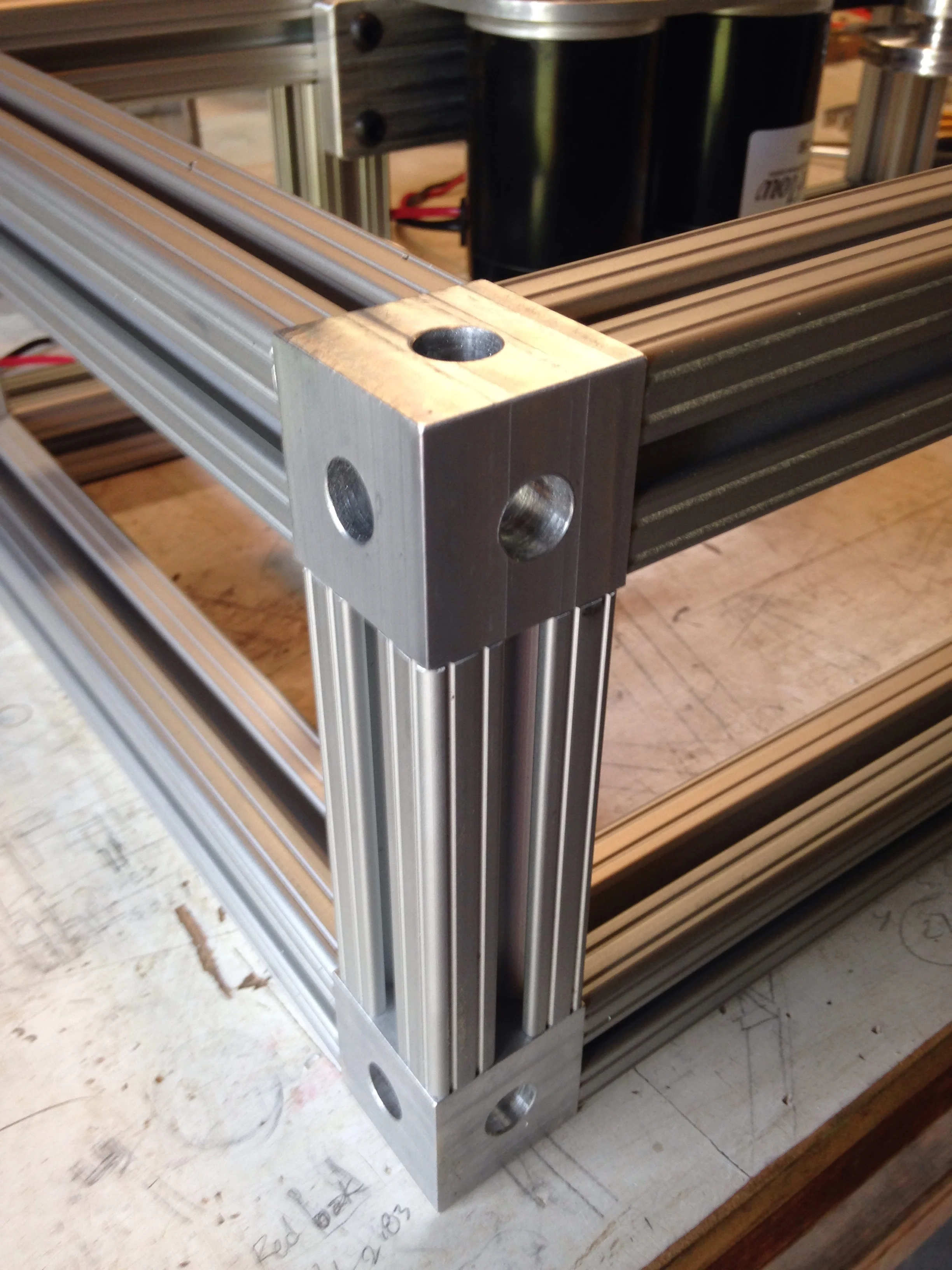 First thing I made on the mill, custom corner blocks for the 80/20 frame of the machine.