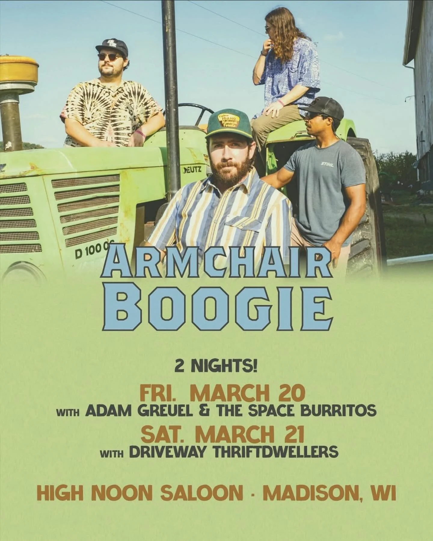 MADISON! Stoked to bring on spring with the @armchairboogieboys at @highnoonmadison on March 21! Get the tix!