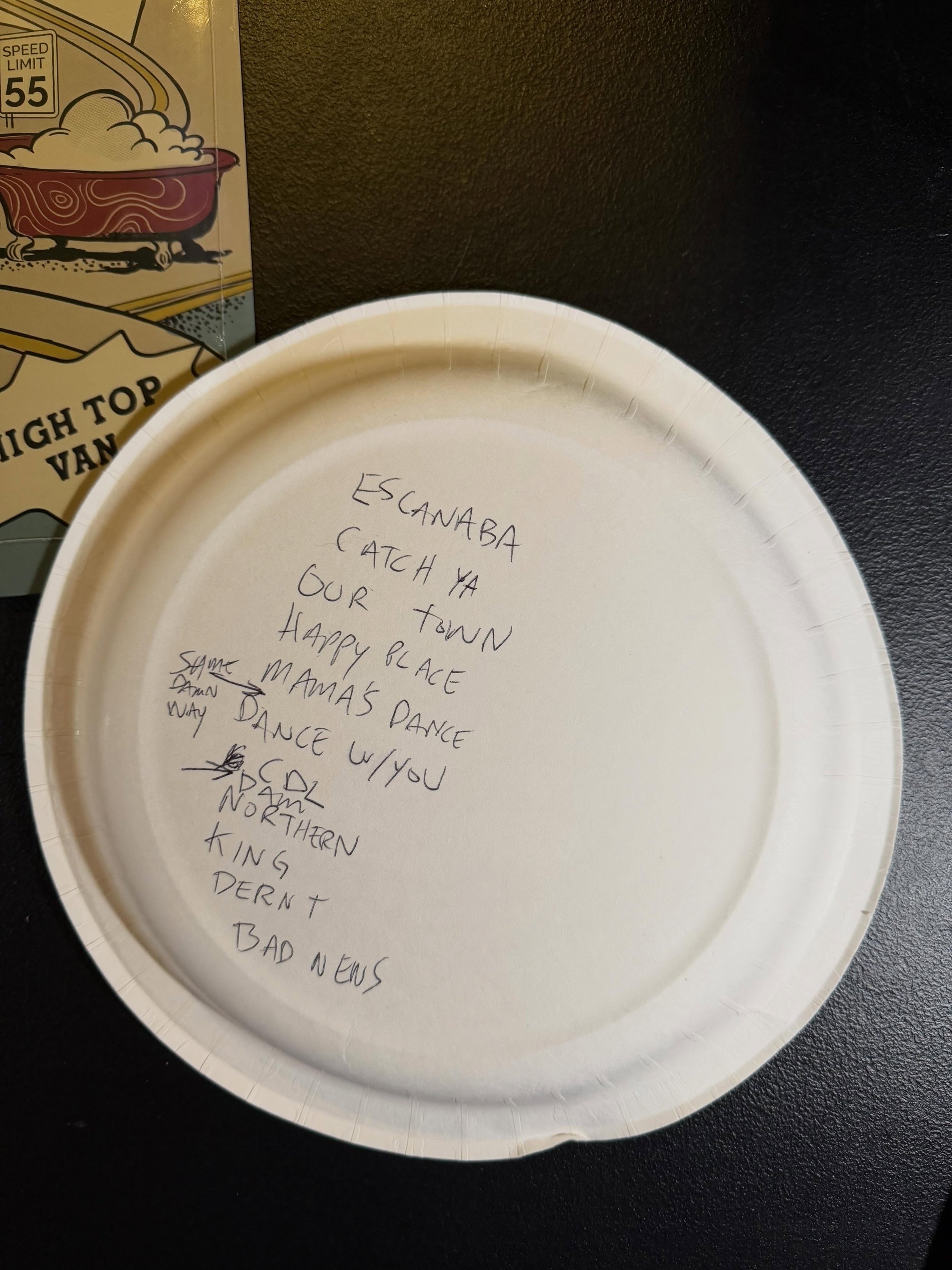 Set list tonight at @highnoonmadison with @claystreetunit 🍽️