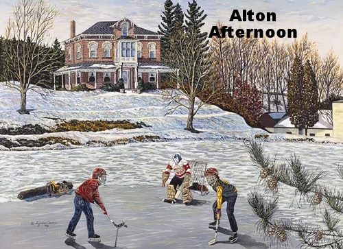 This beautiful scene is located in Alton Ontario, next to the Alton Mill.