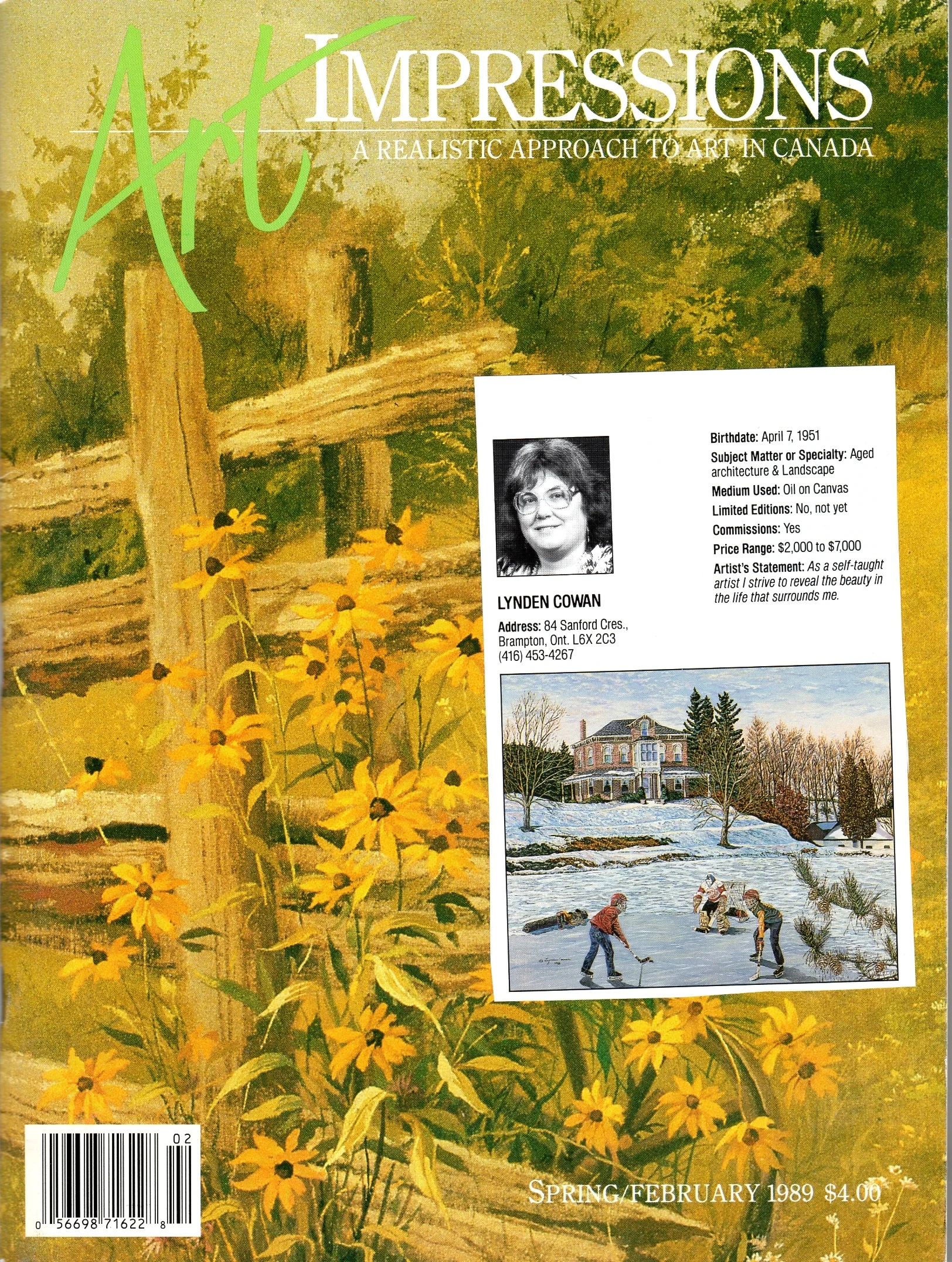 Published in the Spring/February 1989 ART IMPRESSIONS magazine Moved from that address years ago .