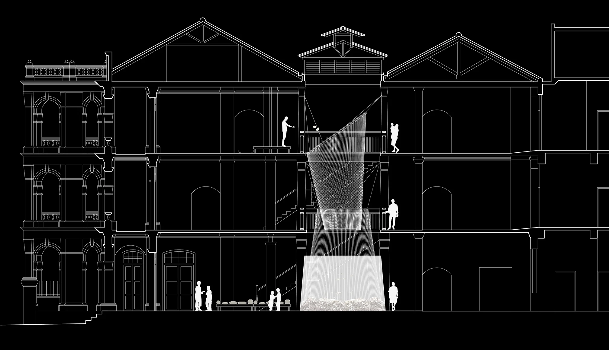 Section drawing of the installation