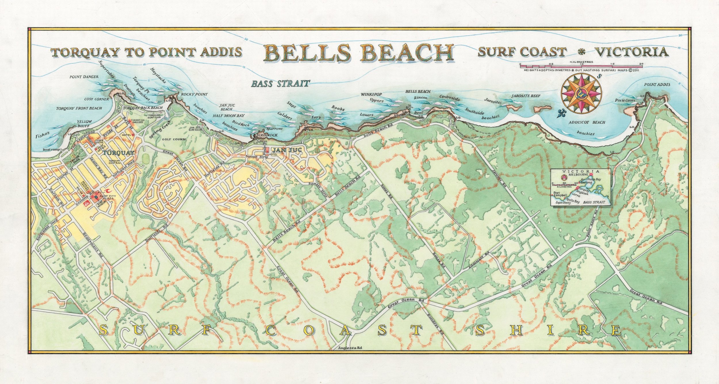 Bells Beach Surf Map