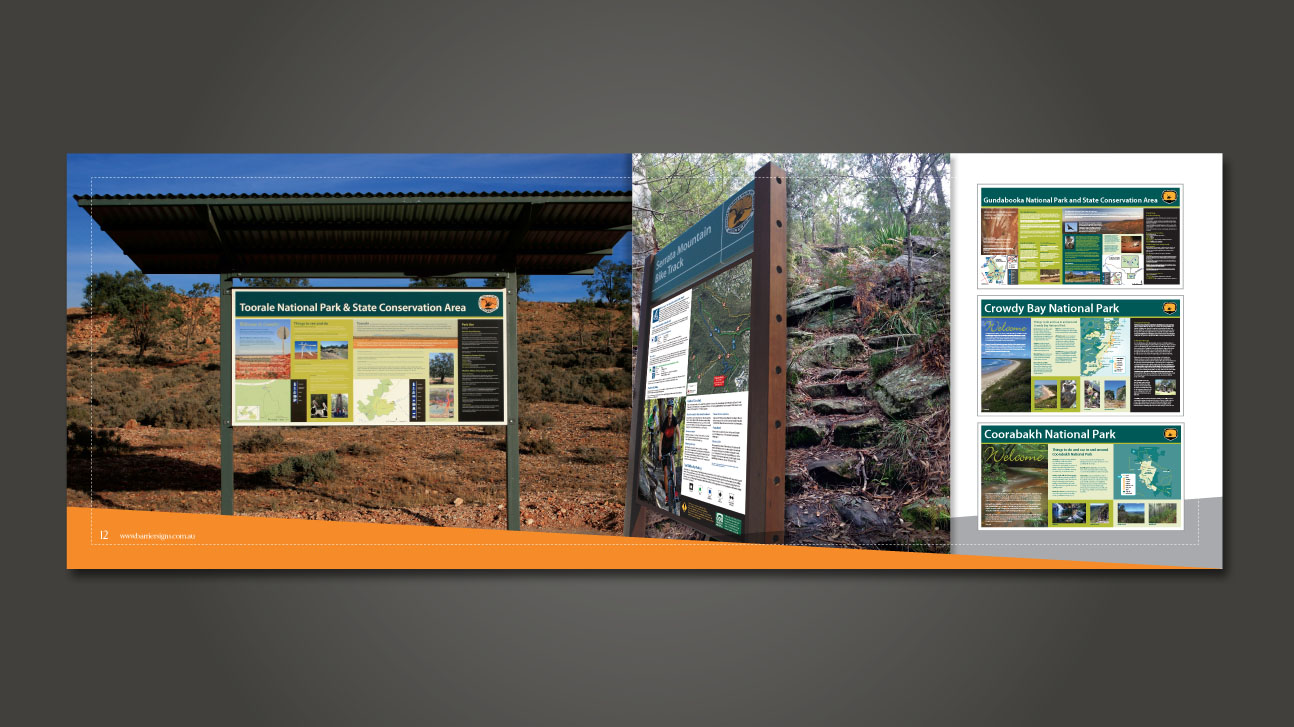 Barrier Signs | Interpretive & Wayfinding Catalogue (Internal Pages 12-13)