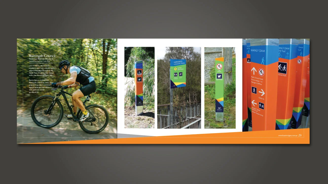 Barrier Signs | Interpretive & Wayfinding Catalogue (Internal Pages 28-29)
