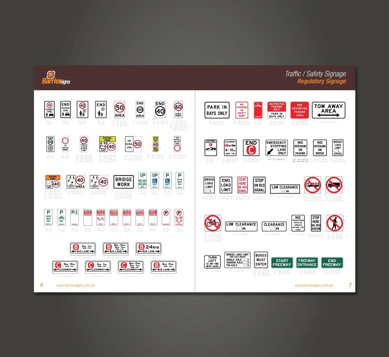 Barrier Signs | Traffic & Safety Signage Catalogue (Internal Pages 6-7)