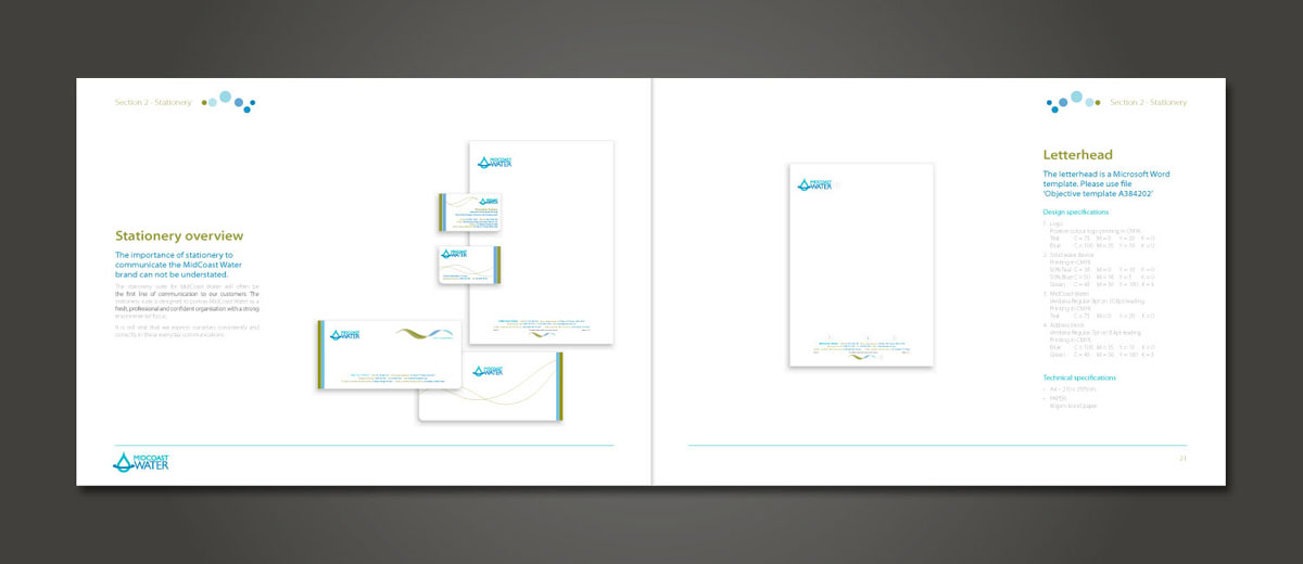 MidCoast Water | Brand Style Guide (Internal Pages 2)