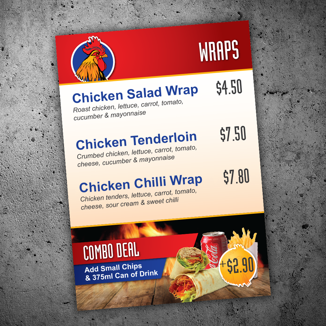 King Rooster, Taree NSW | Menu Board Signs