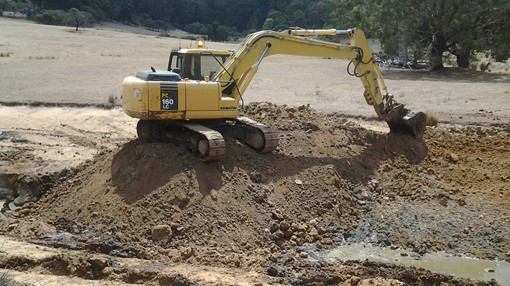 dam construction, earthmoving, kyneton, macedon ranges