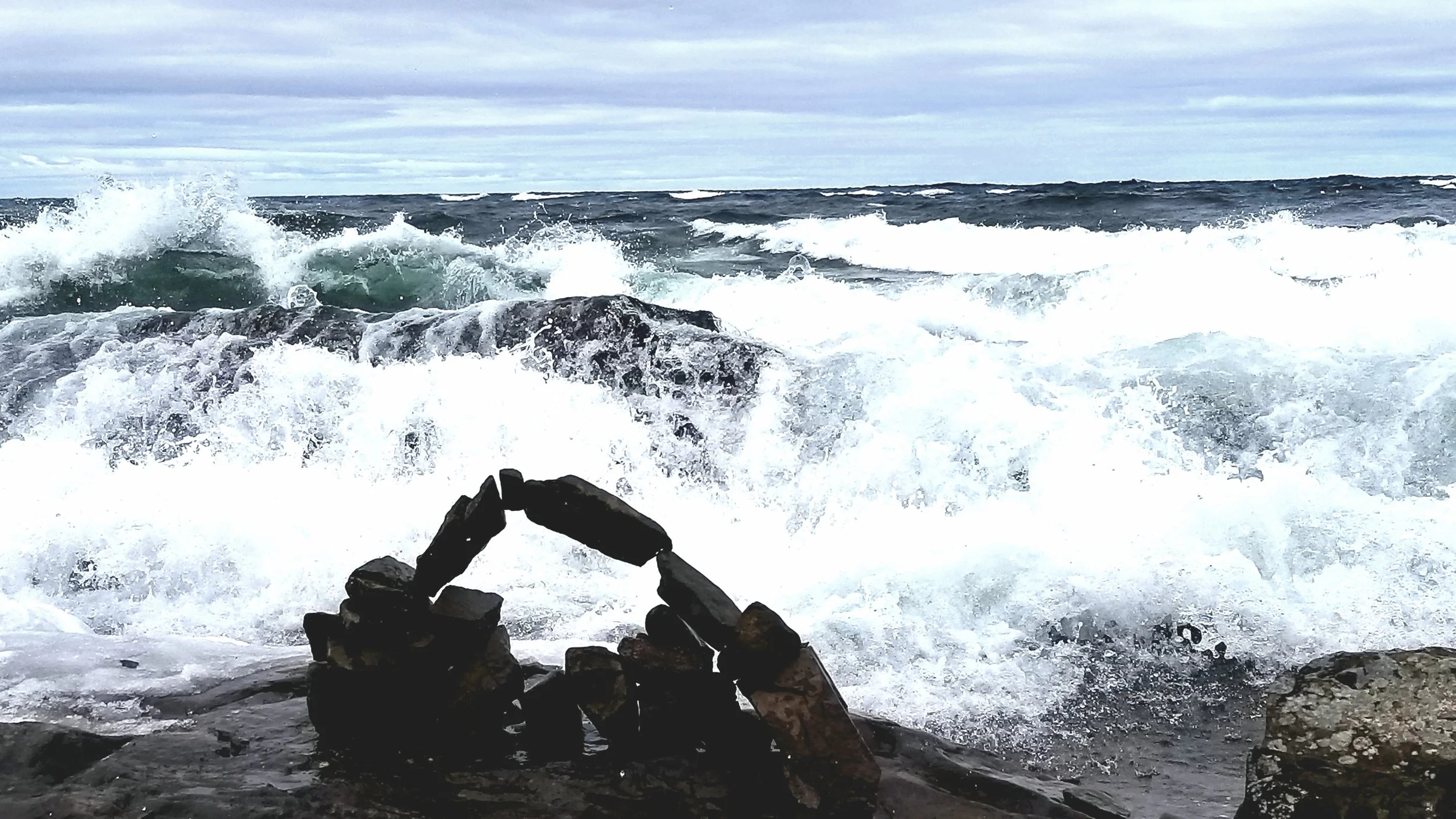 Arch On Lake Superior - April