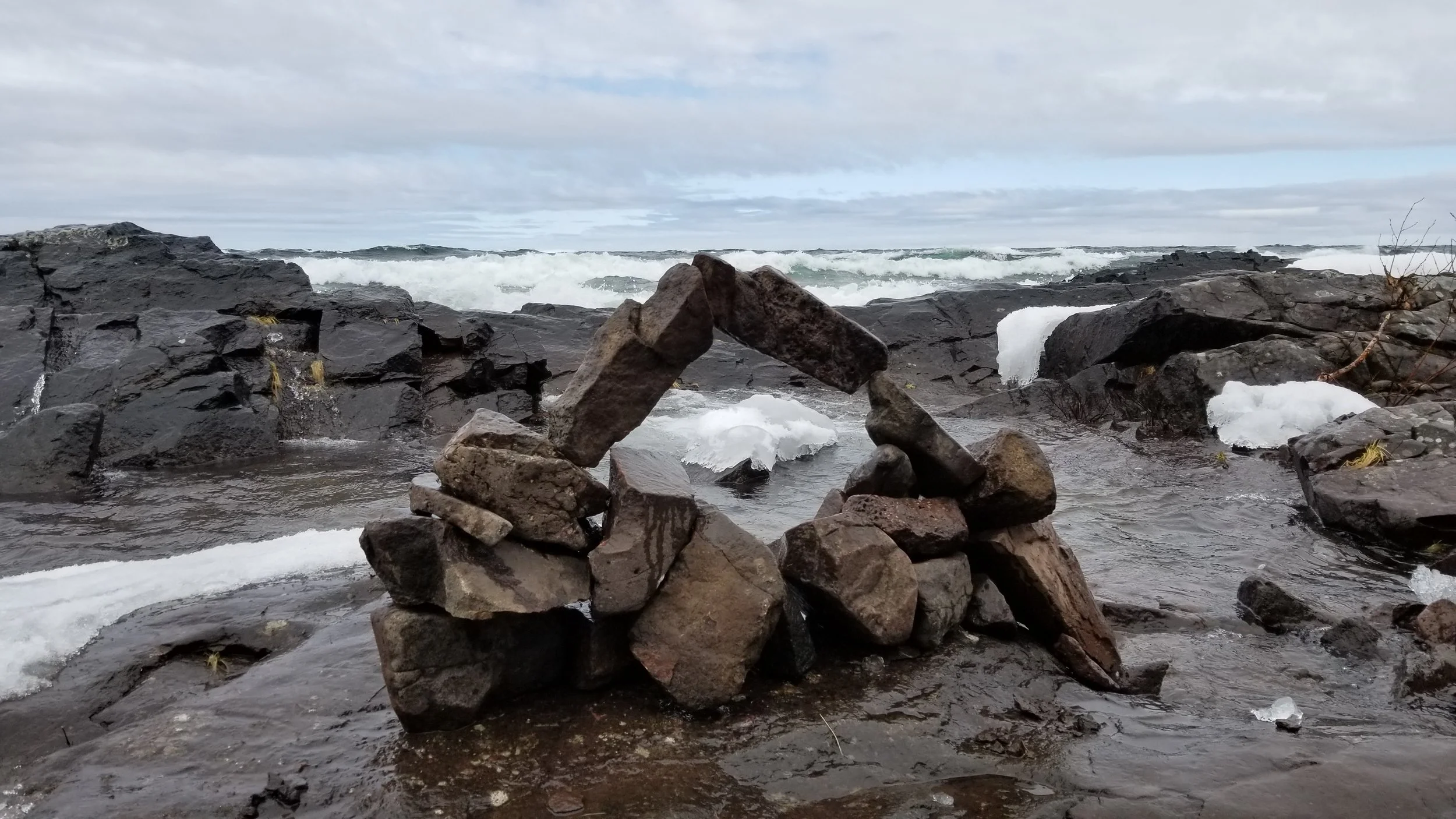 Arch On Lake Superior - April