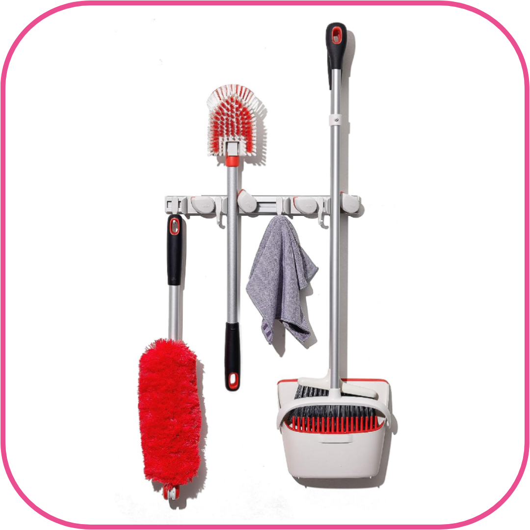 Wall-Mounted Mop and Broom Organizer