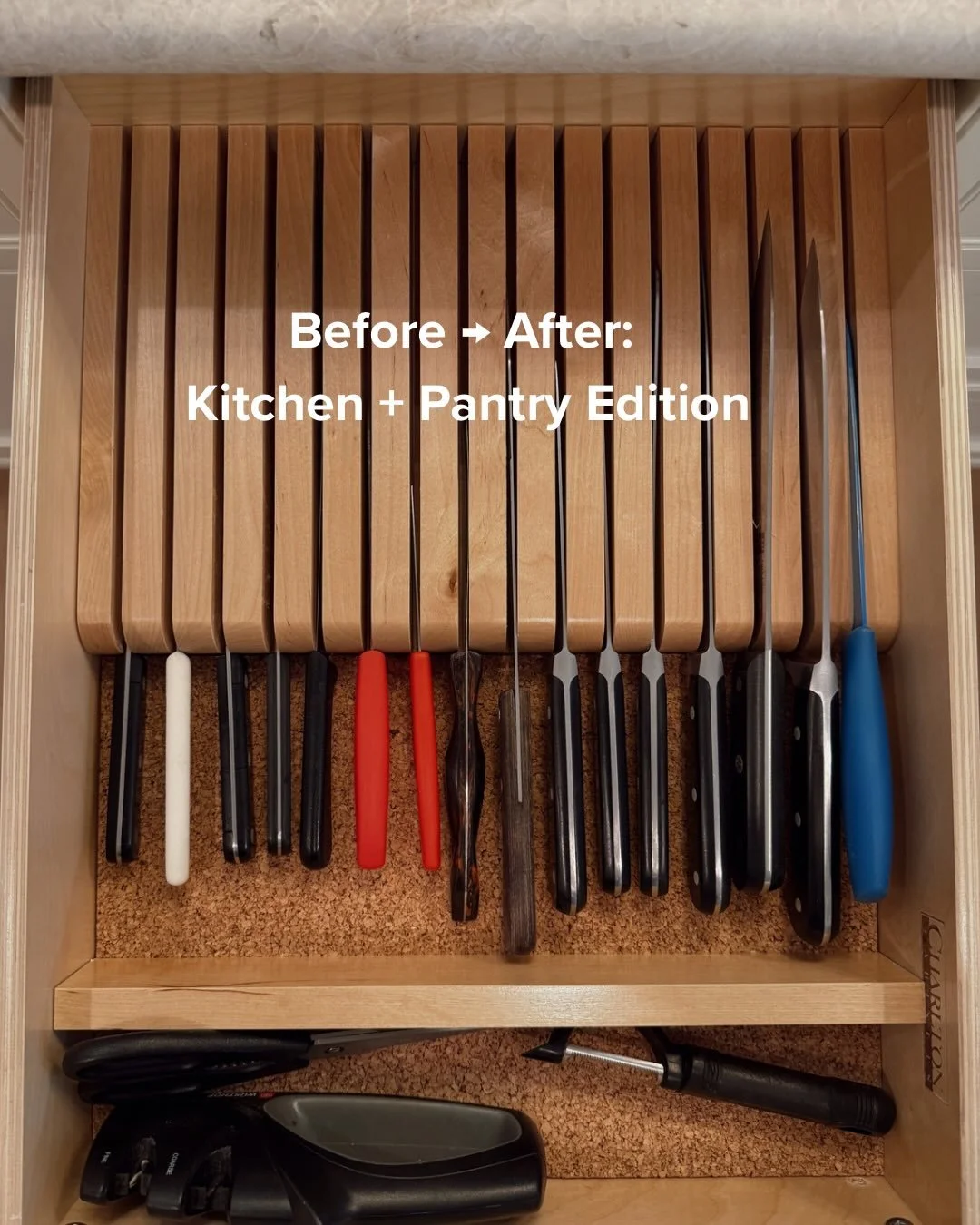 Swipe through to see what happens when organizing is part of the design process, not an afterthought.

We were lucky enough to be brought on to this project before construction began. Every cabinet, pull out, and zone was planned intentionally. The r