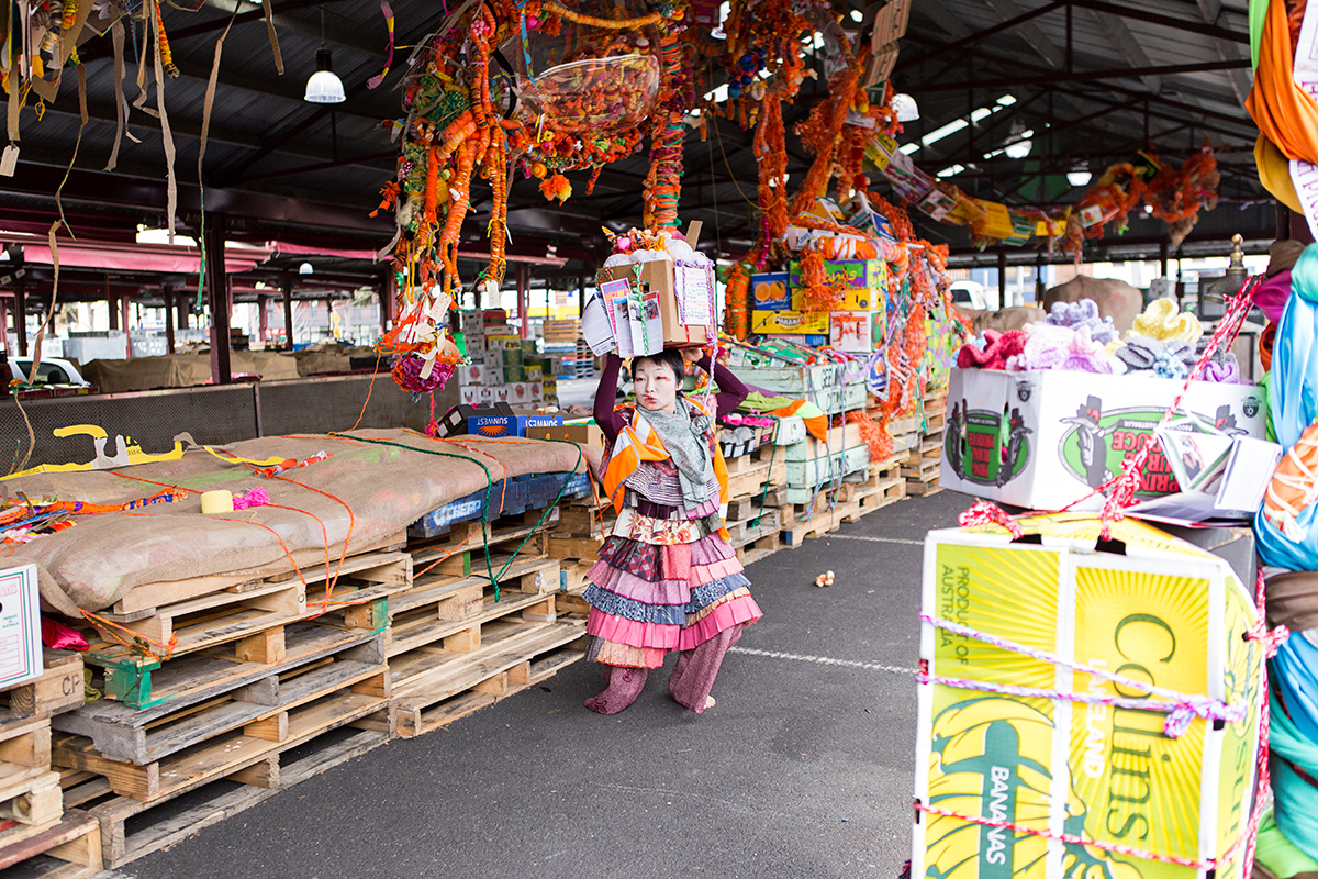 Hiromi Tango in her installation, Wrapped . Photo by Tatjana Ross.