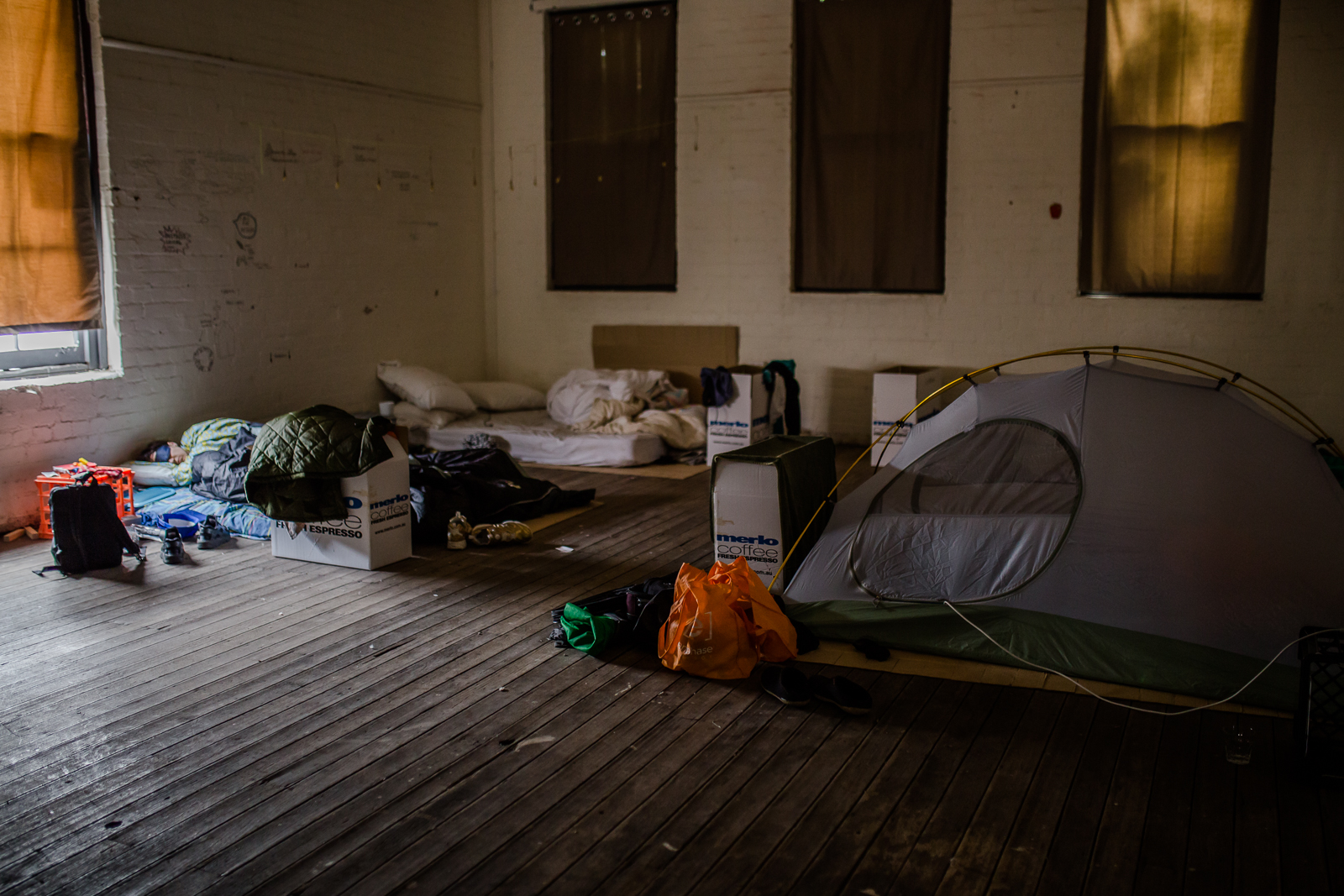 Field Theory's sleeping quarters at the Queen Victoria Market. Photo by Bryony Jackson.