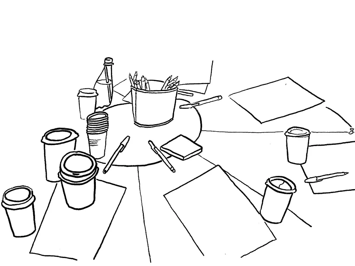 Drawing by Kenny Pittock.