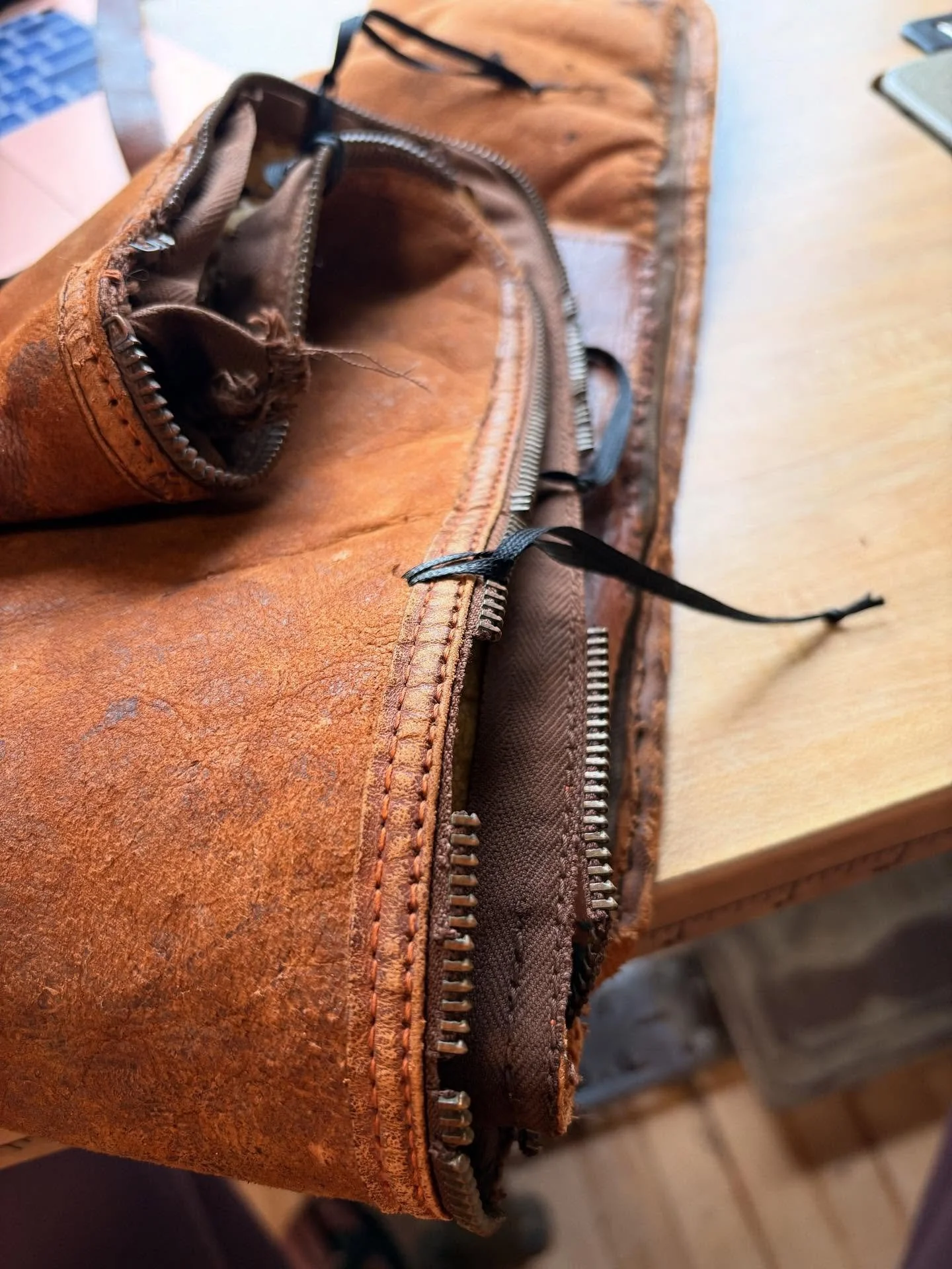 Worked on repairing this gun case that ended up falling apart as I was seam ripping but better than when it came to me! #boltwest #boltwestrepairs #boltwestrepairwear #ifitsbrokefixit #repairit #zipperrepair