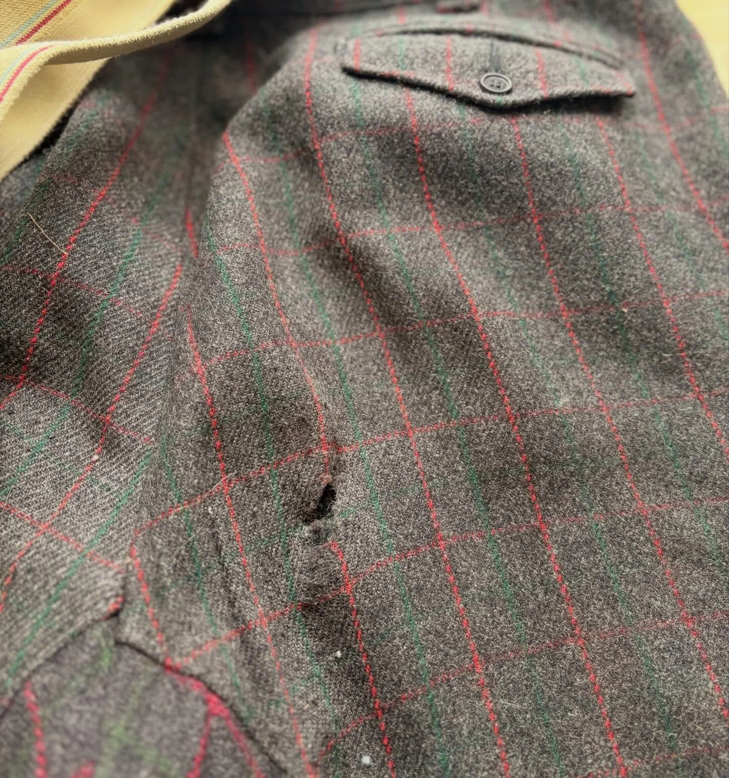 Fun little wool patch for the overalls #boltwestrepairs #boltwest #patchitdonttrashit #diy #mending