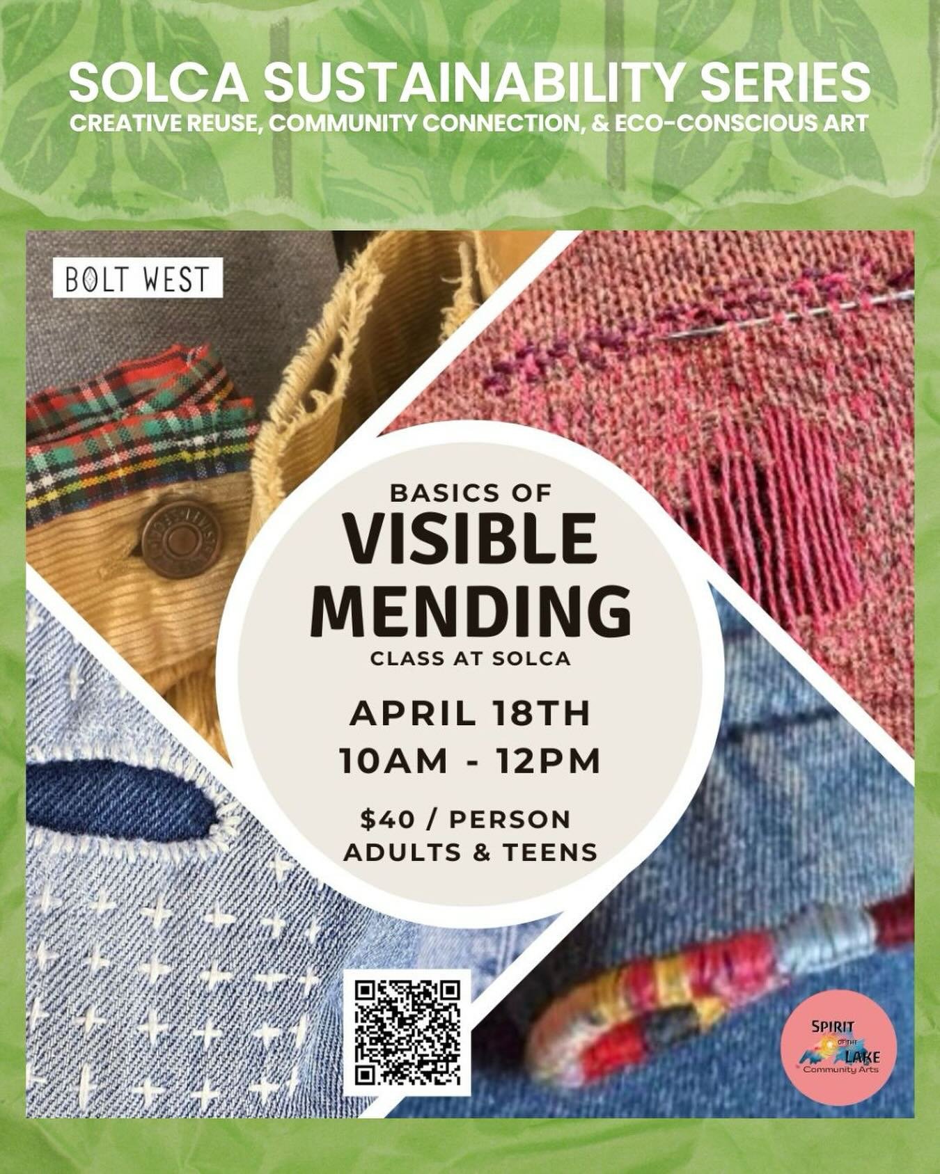 Another visible mending class! Registration link in bio! @spiritofthelakearts