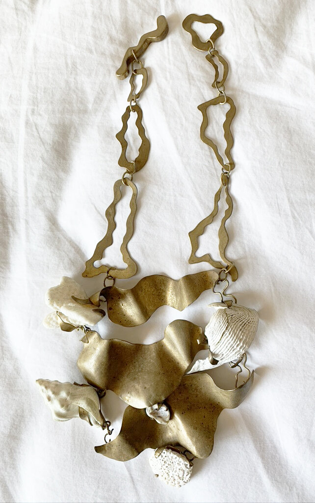 Ocean necklace, copper/brass and seashells, 2014