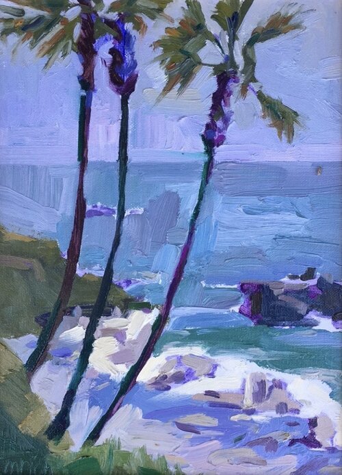 Three Palms, 11"x9", oil on panel, 2017
